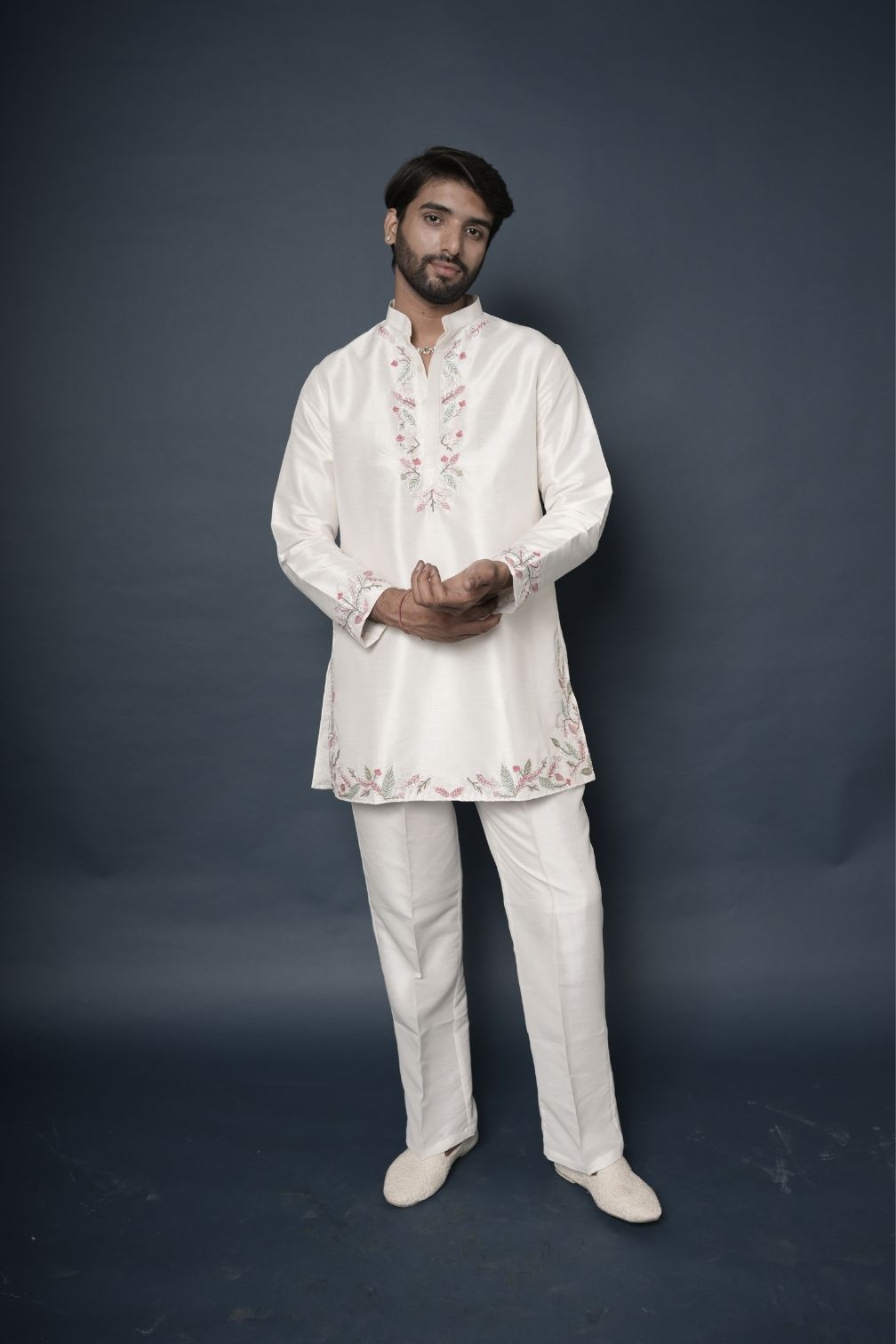 Silk Handwork Mens Kurta & Pants Set | Festive Outfit for men | Wedding wear for men | kurta for groom or groomsmen