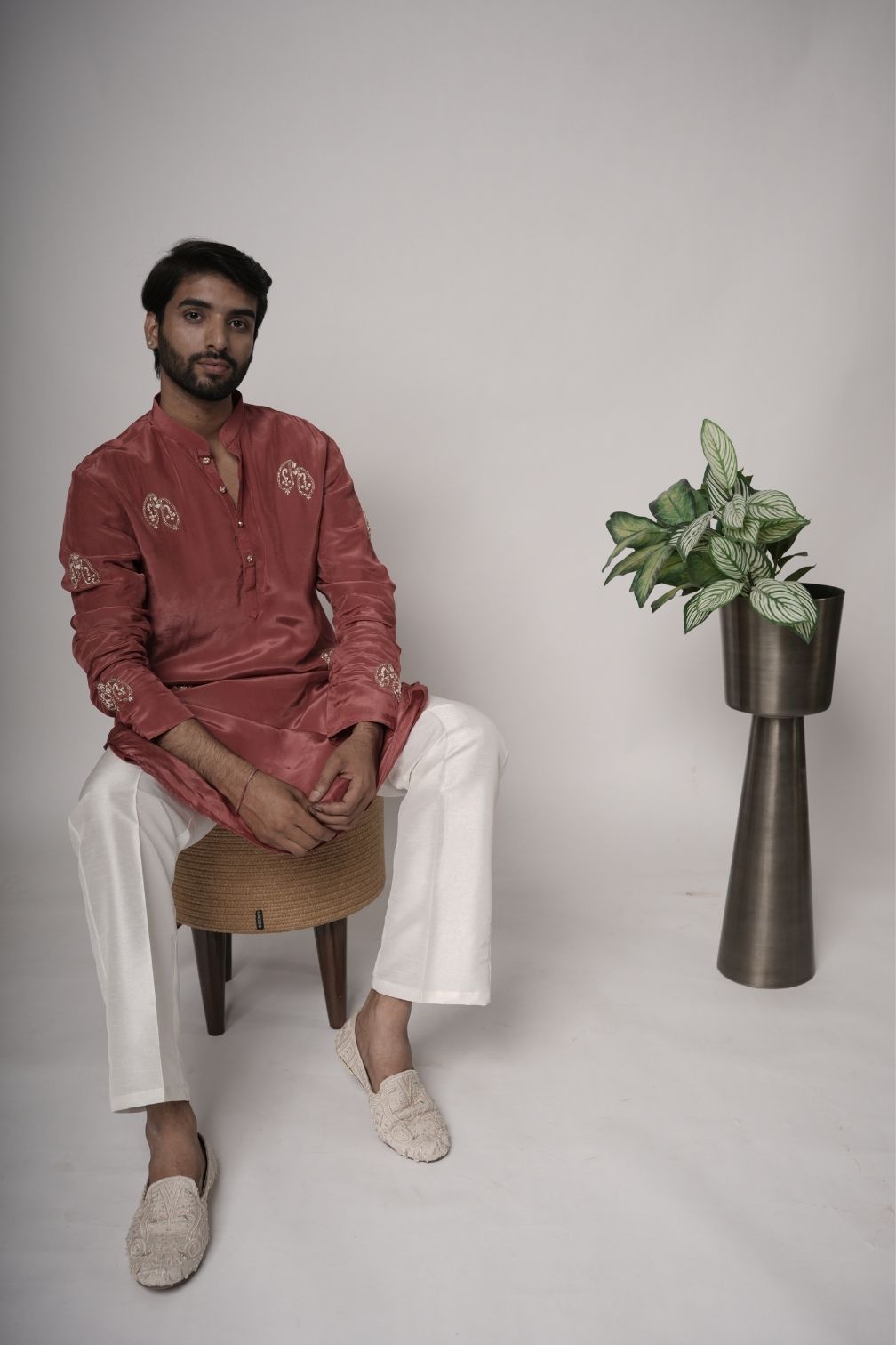 Silk Handwork Mens Kurta & Pants Set | Festive Outfit for men | Wedding wear for men | kurta for groom or groomsmen