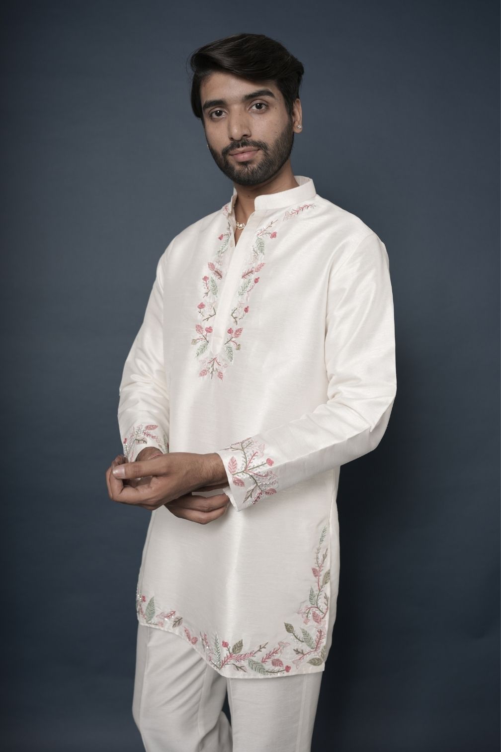 Silk Handwork Mens Kurta & Pants Set | Festive Outfit for men | Wedding wear for men | kurta for groom or groomsmen
