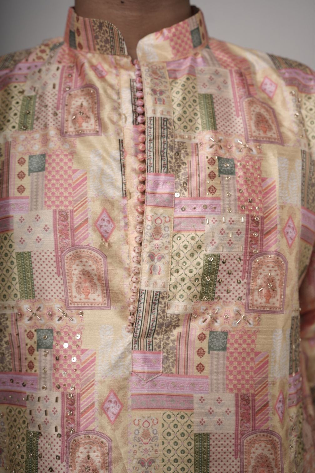 Printed Handwork Mens Kurta & Pants Set | Festive Outfit for men | Wedding wear for men | kurta for groom or groomsmen