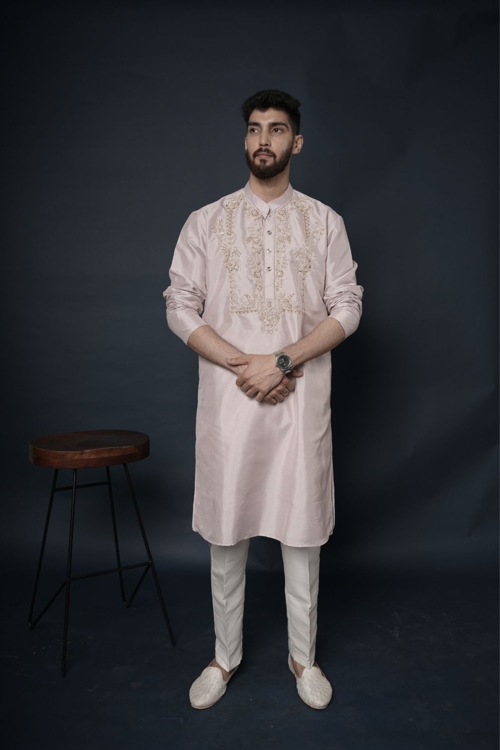 Silk Handwork Mens Kurta & Pants Set | Festive Outfit for men | Wedding wear for men | kurta for groom or groomsmen
