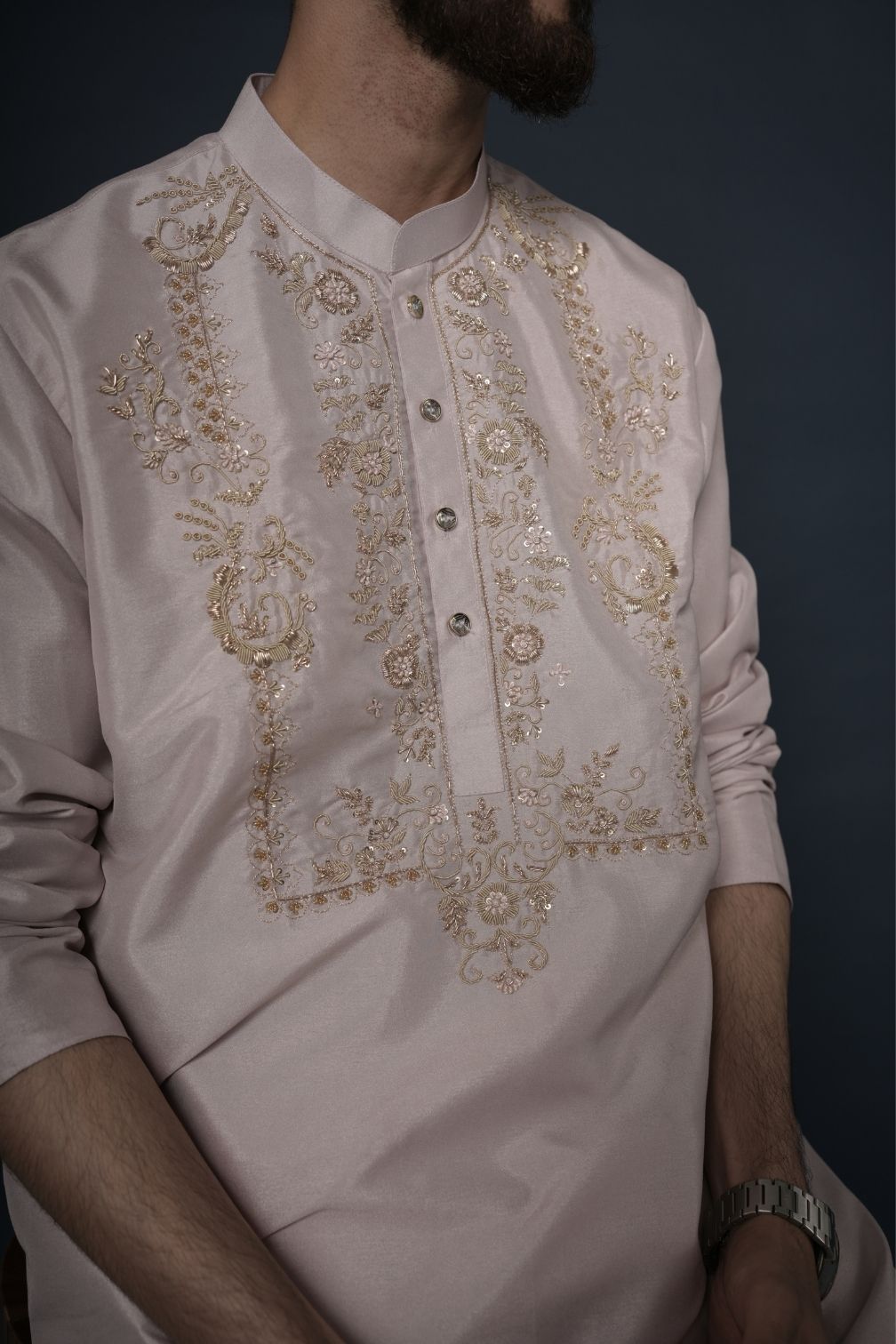 Silk Handwork Mens Kurta & Pants Set | Festive Outfit for men | Wedding wear for men | kurta for groom or groomsmen