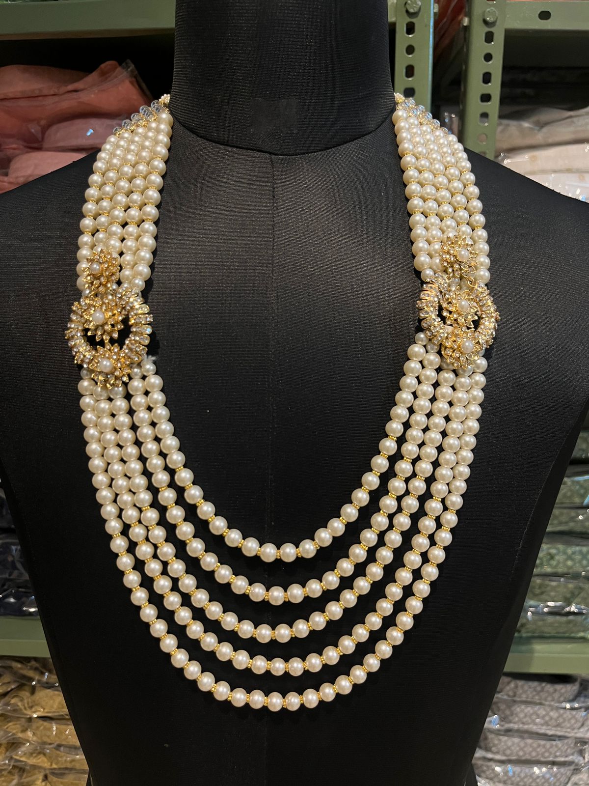 Men's Pearls And Ruby Mala Necklace For Ethnic Look