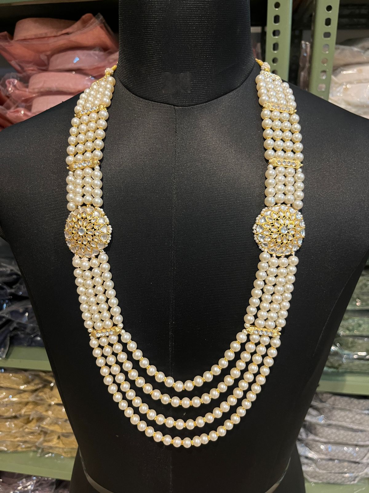 Men's Beaded Broach Mala Necklace For Ethnic Look