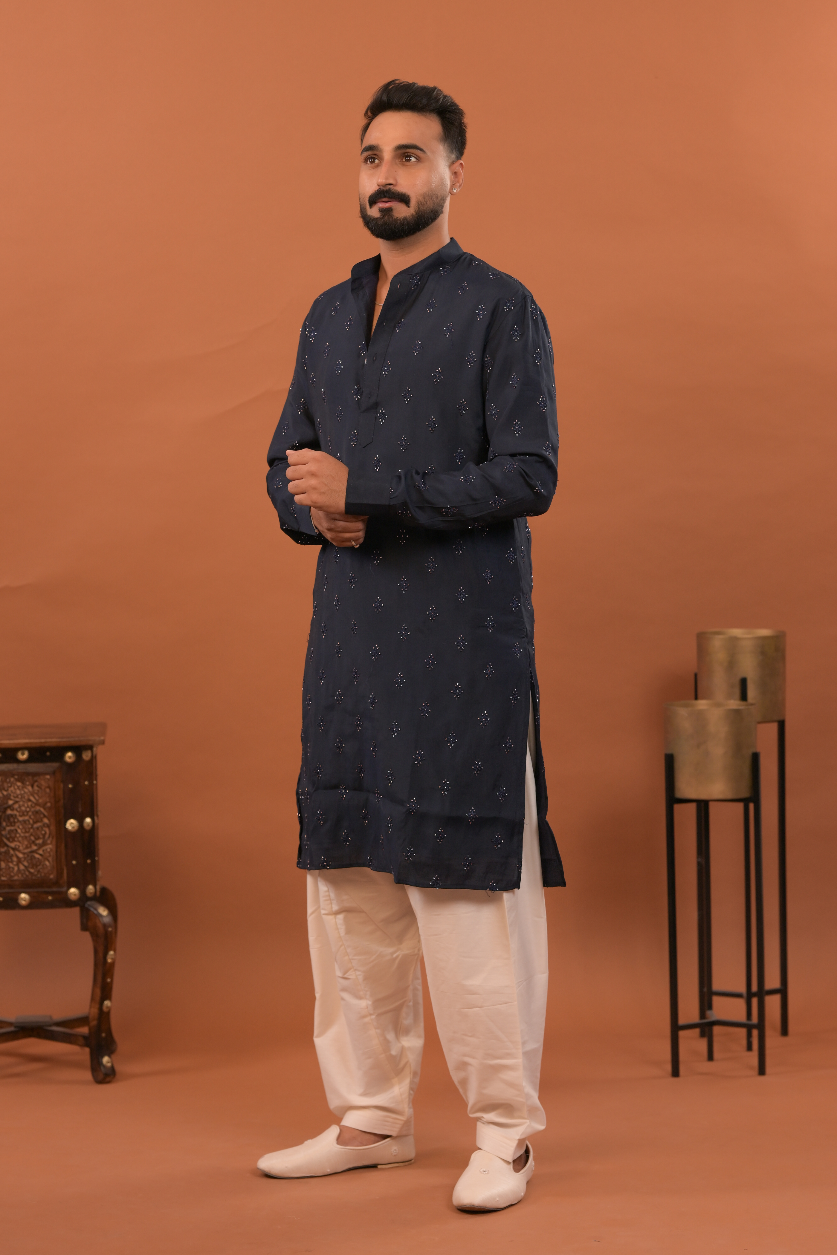Handwork Mens Kurta & Pants Set | Festive Outfit for men | Groom or Groomsmen outfit