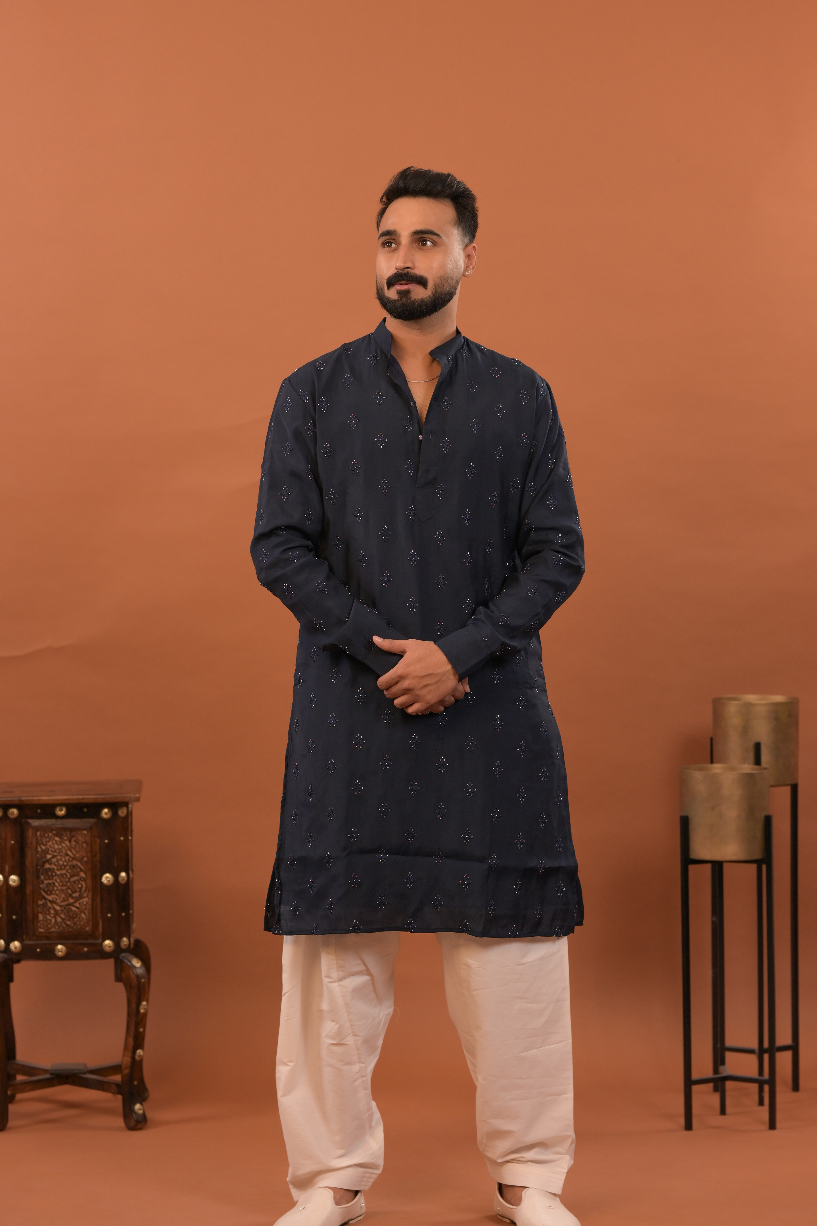 Handwork Mens Kurta & Pants Set | Festive Outfit for men | Groom or Groomsmen outfit
