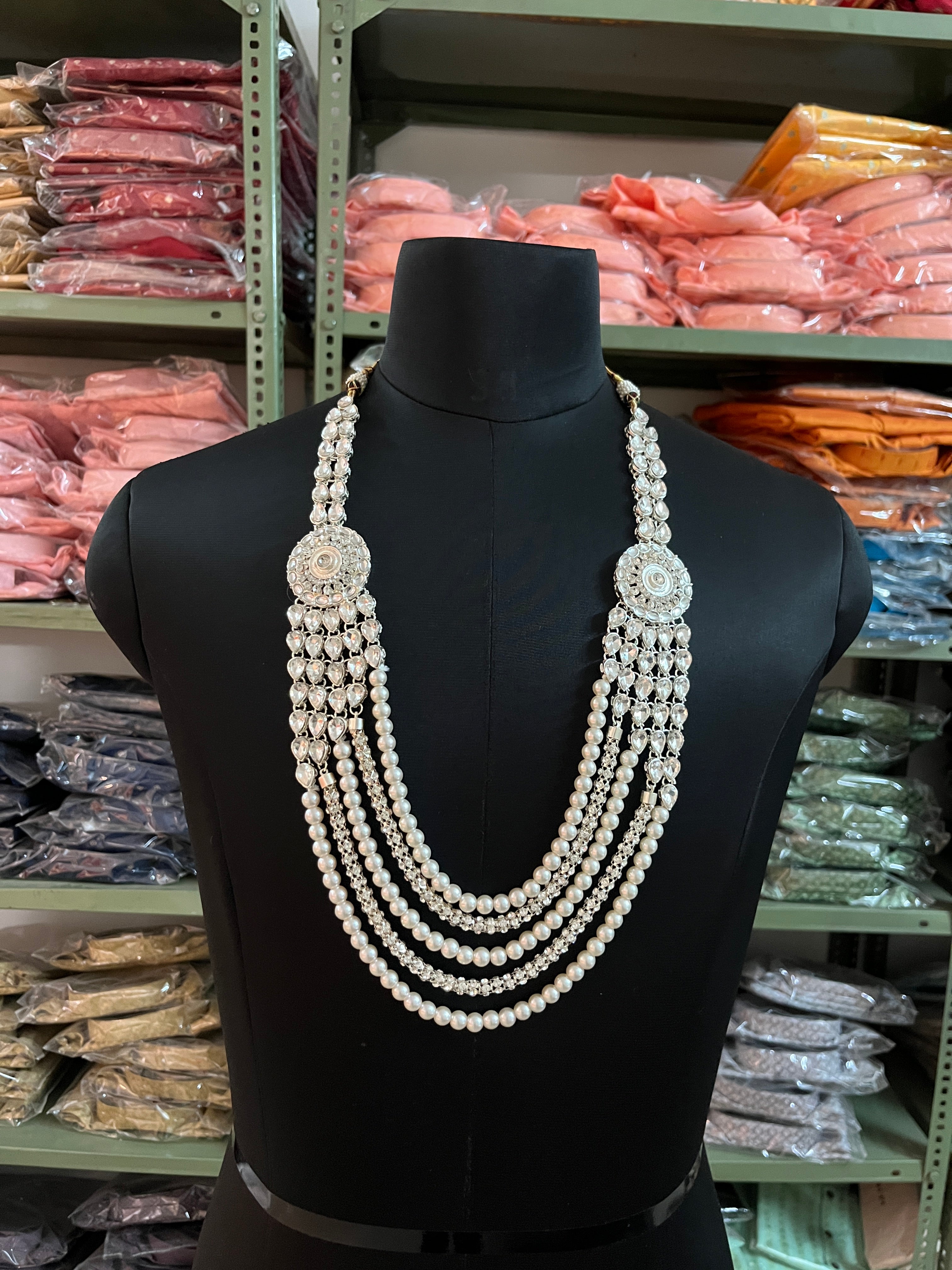 Men's Pearls And Long Mala For Men Wedding Traditional | Groom/ Dulha Necklace For Sherwani