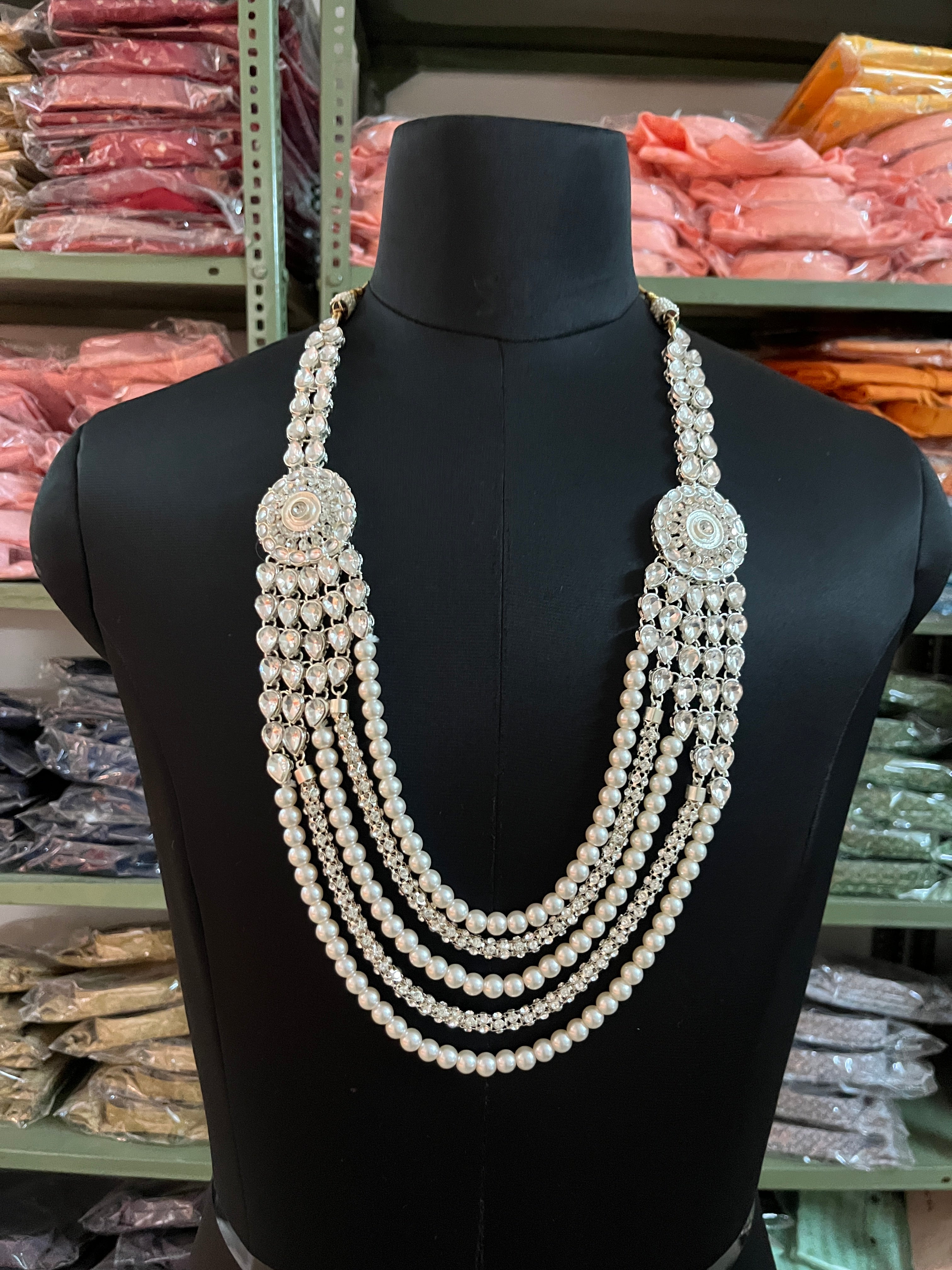 Men's Pearls And Long Mala For Men Wedding Traditional | Groom/ Dulha Necklace For Sherwani