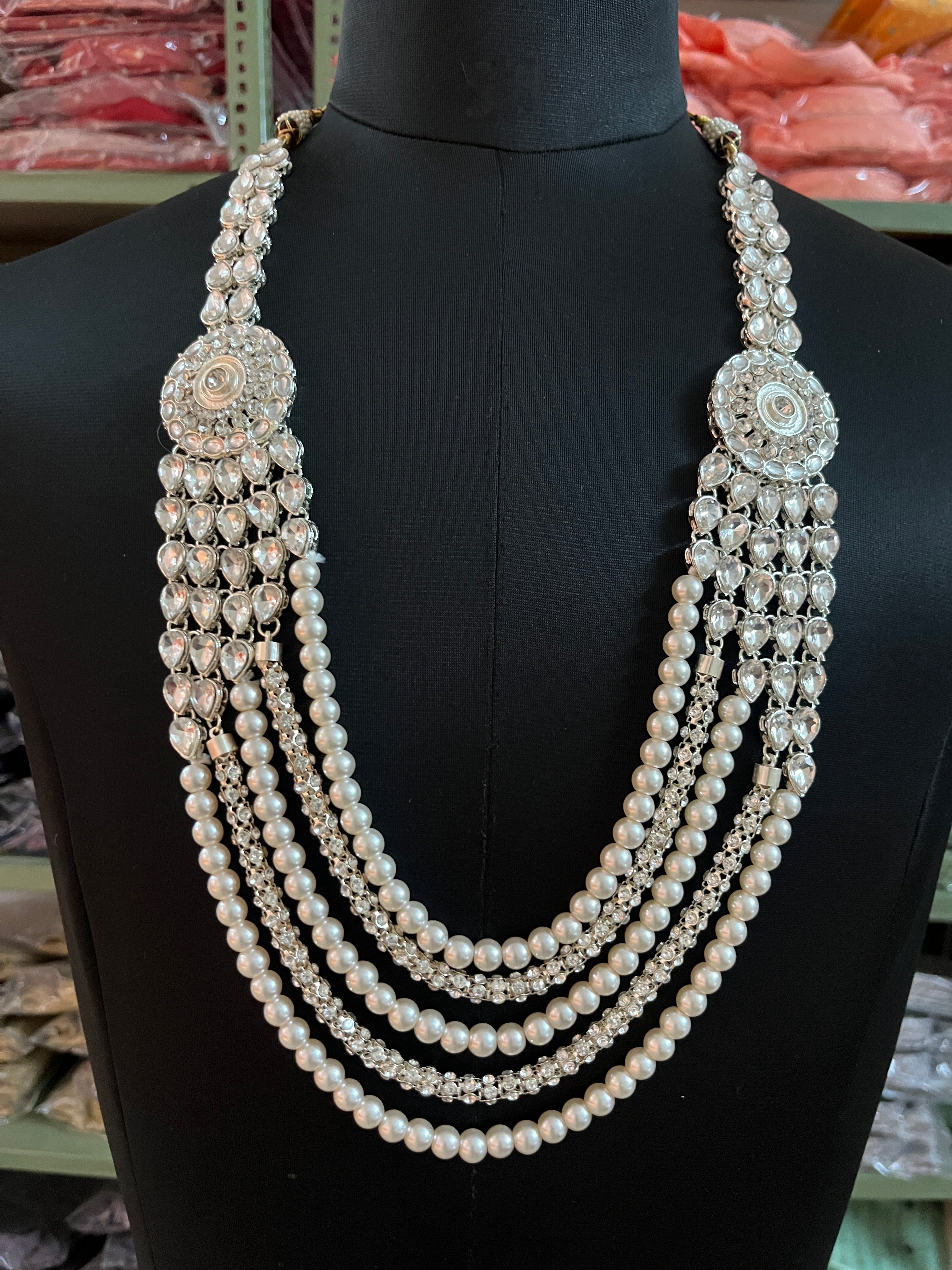 Men's Pearls And Long Mala For Men Wedding Traditional | Groom/ Dulha Necklace For Sherwani