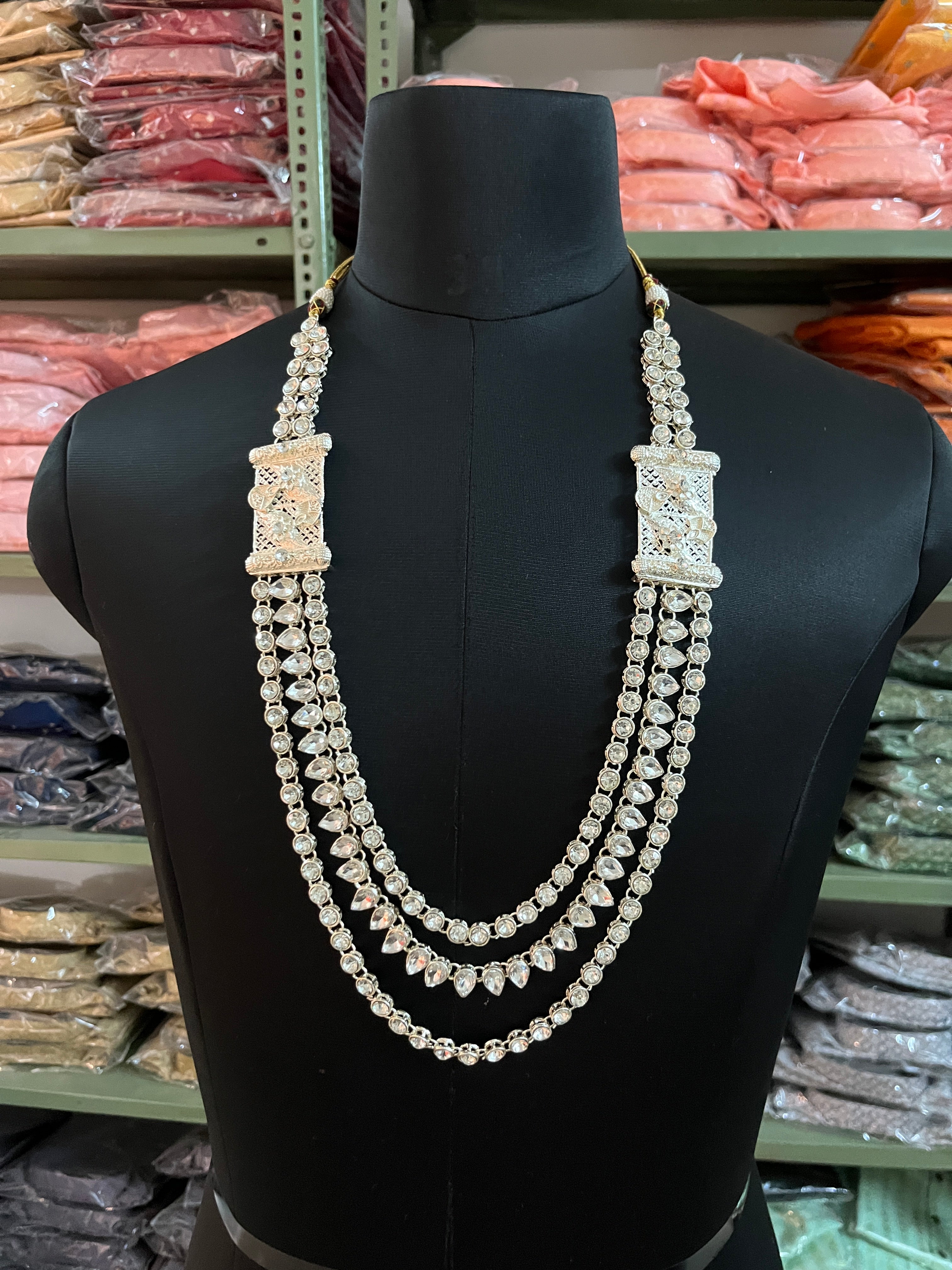 white stone beaded Mala for wedding | Unisex Necklace For Ethnic Look