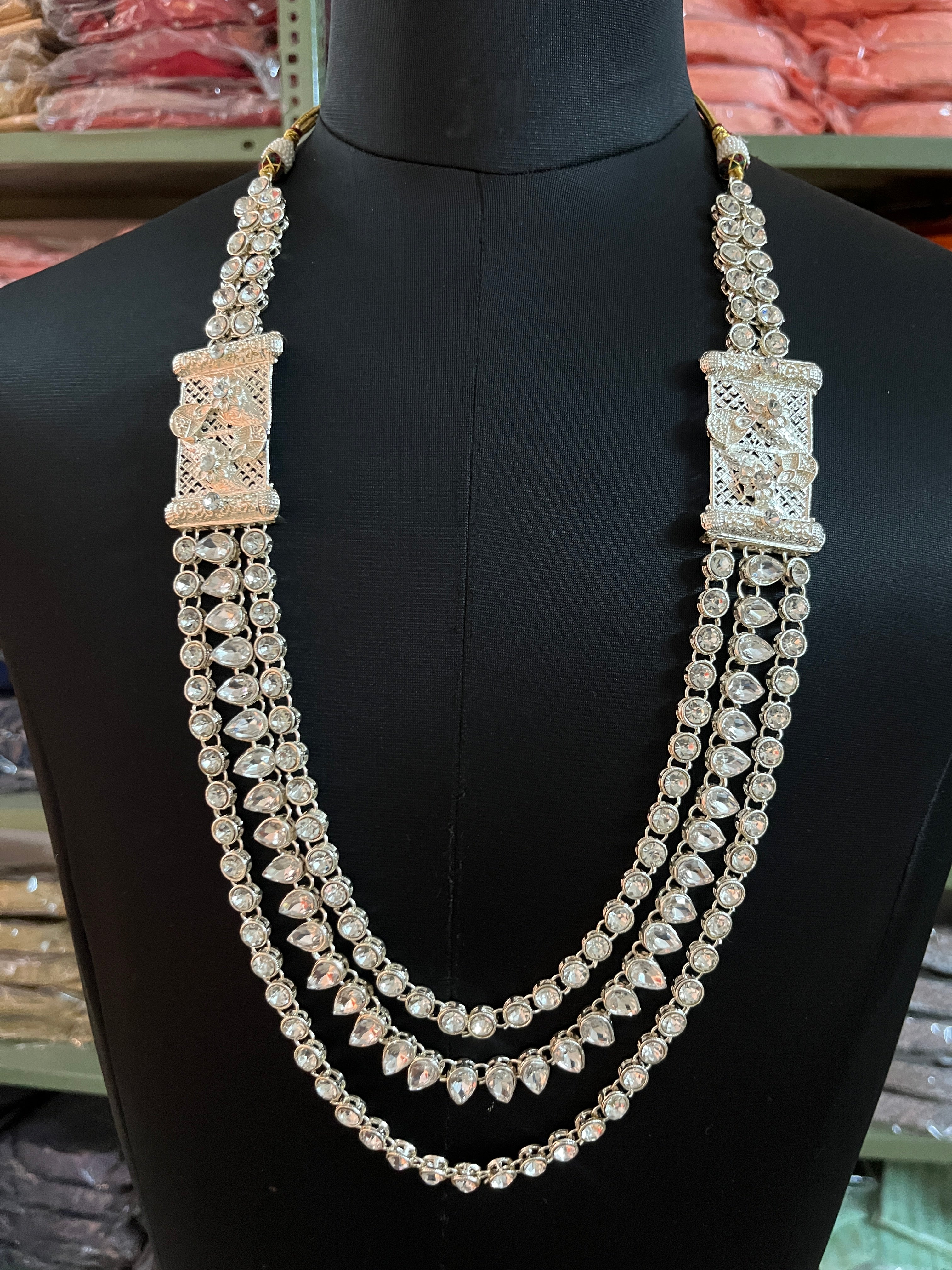 white stone beaded Mala for wedding | Unisex Necklace For Ethnic Look