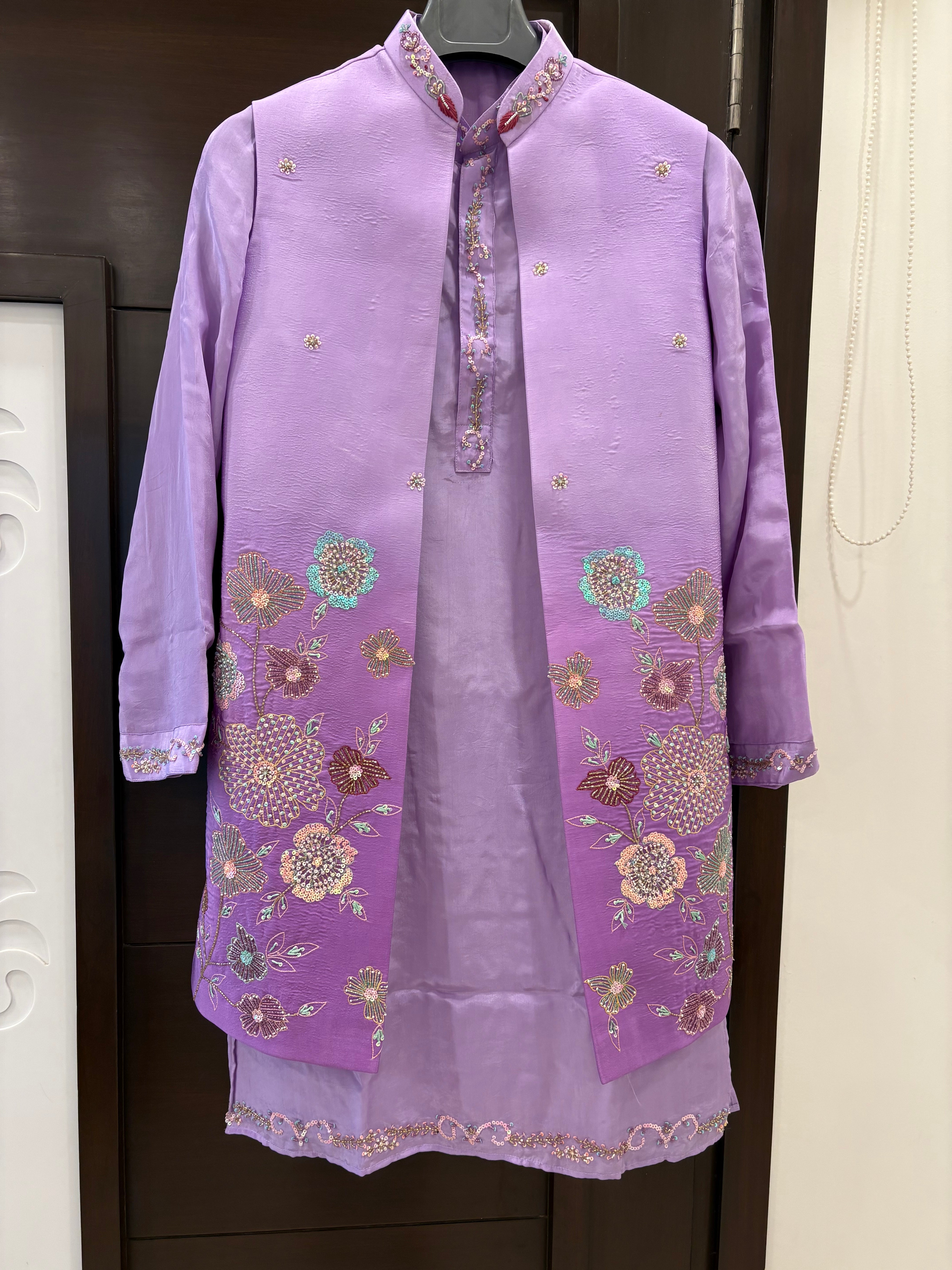 Handwork Nehru Jacket with kurta pyjama set For Men | Modi Jacket 3 piece set | Indian wedding wear outfits | waistcoat | kurta pant with jacket