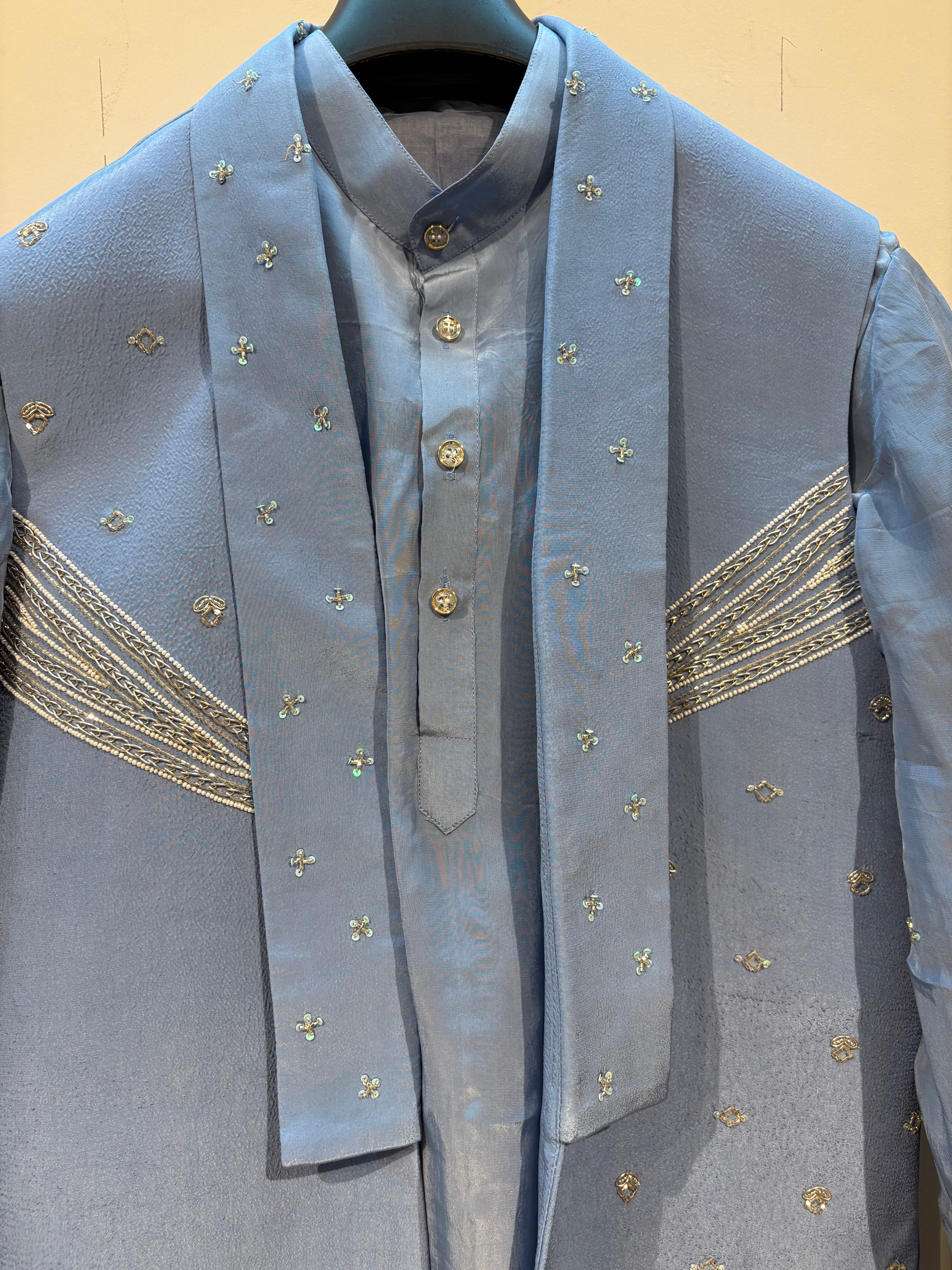 Handwork Nehru Jacket with kurta pyjama set For Men | Modi Jacket 3 piece set | Indian wedding wear outfits | waistcoat | kurta pant with jacket