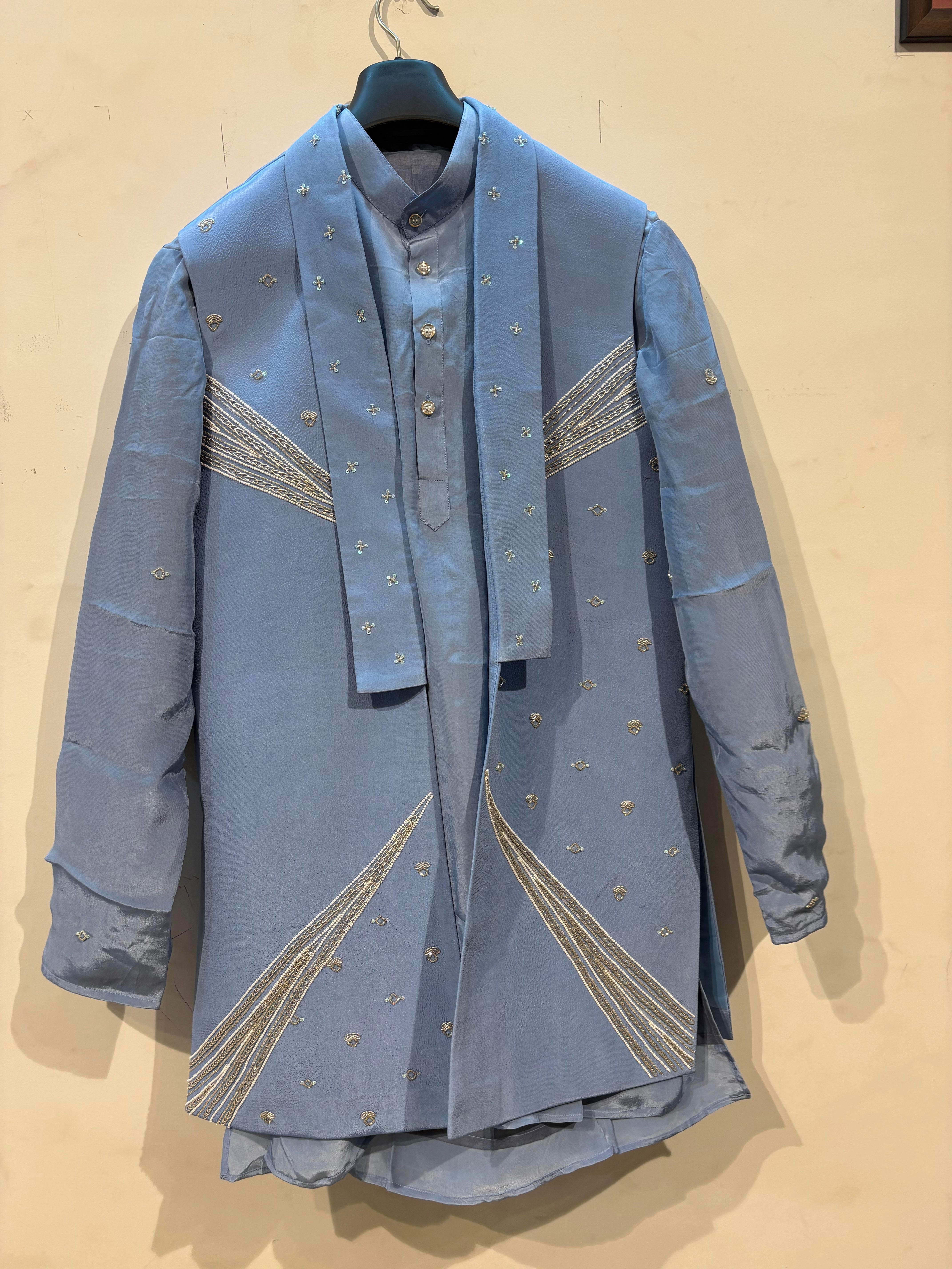 Handwork Nehru Jacket with kurta pyjama set For Men | Modi Jacket 3 piece set | Indian wedding wear outfits | waistcoat | kurta pant with jacket