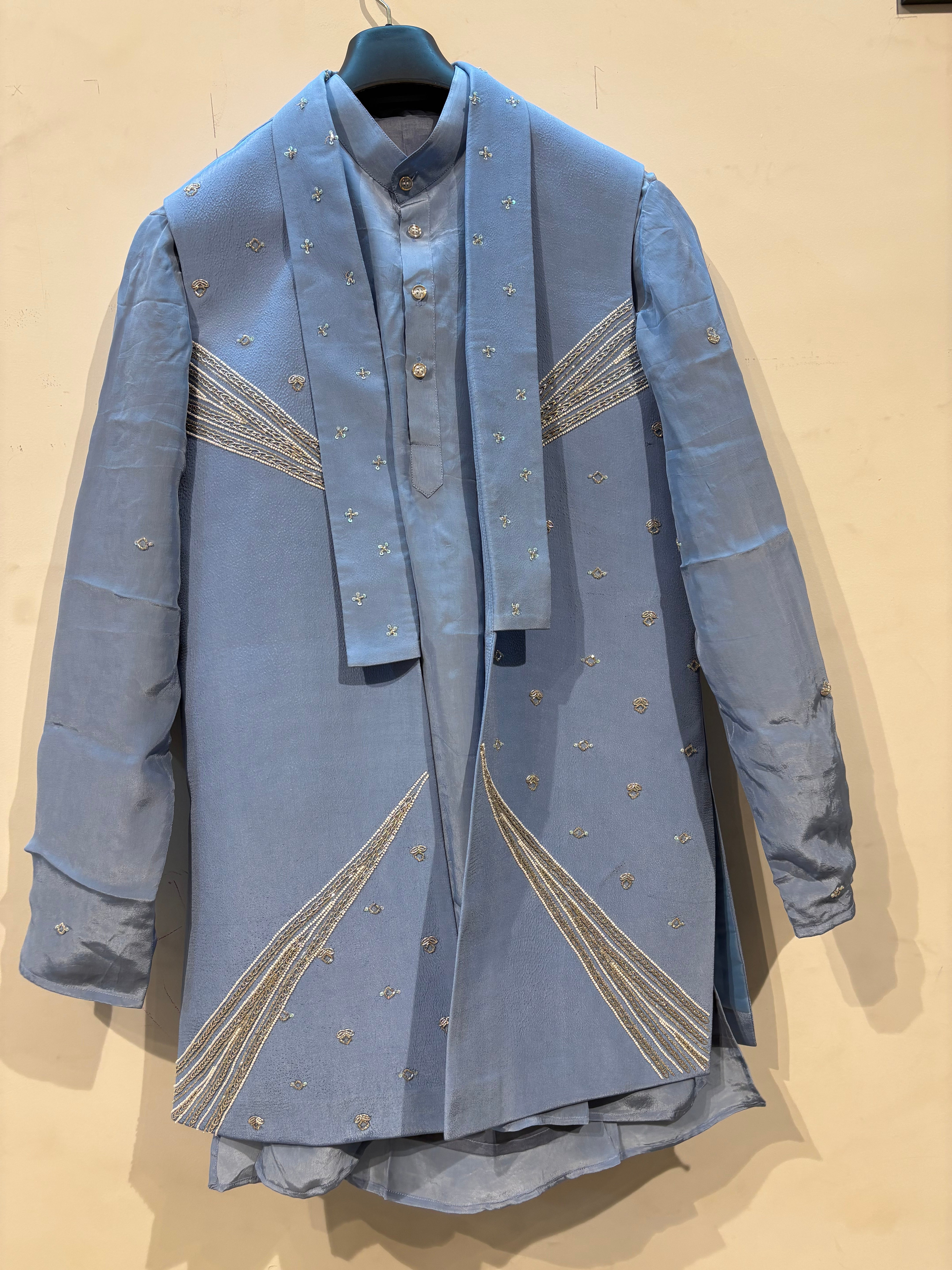 Handwork Nehru Jacket with kurta pyjama set For Men | Modi Jacket 3 piece set | Indian wedding wear outfits | waistcoat | kurta pant with jacket