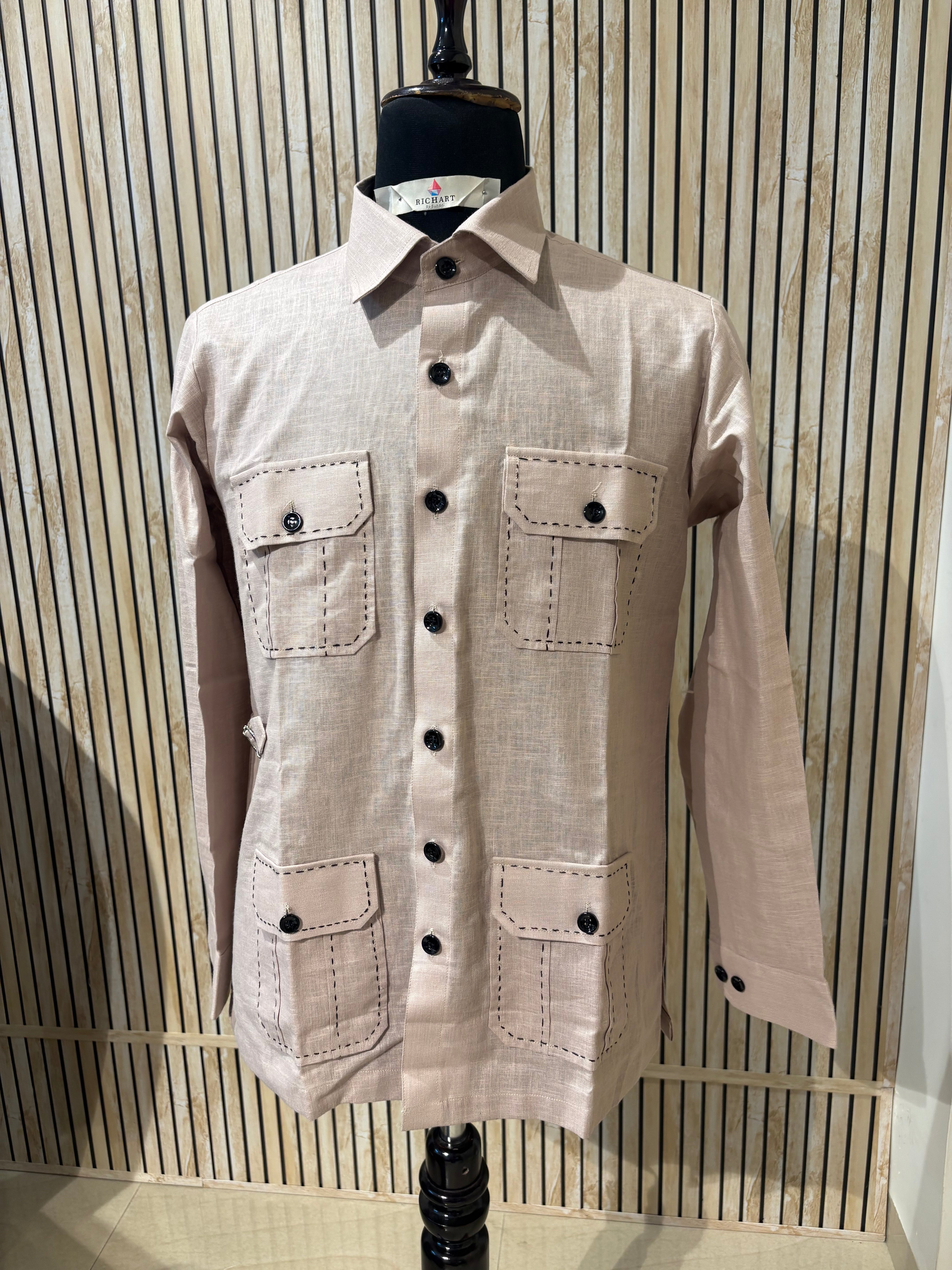 Linen Safari shirts for men |  summer wedding outfit for men | resort wear | beach wear | beach wedding outfit