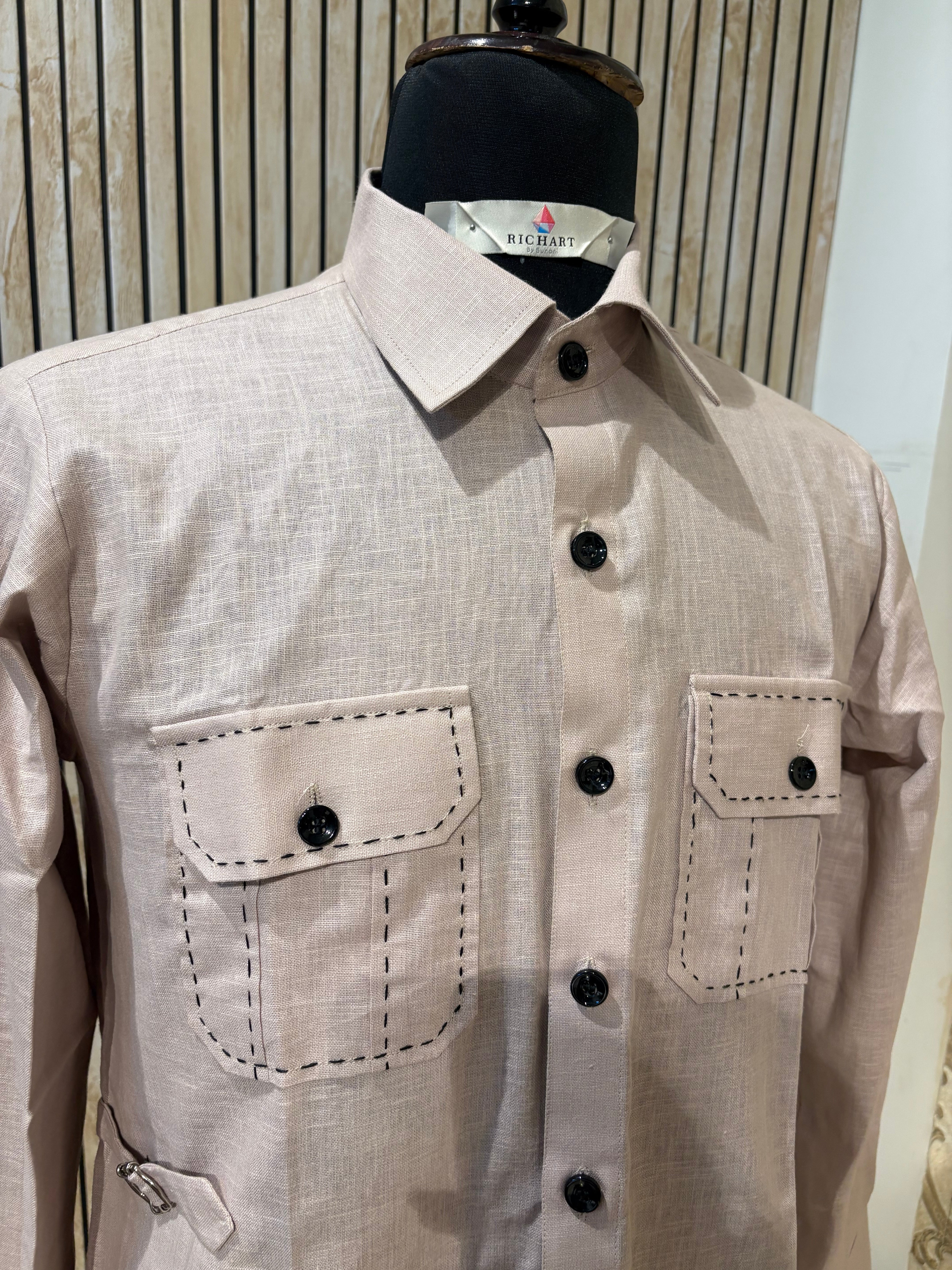 Linen Safari shirts for men |  summer wedding outfit for men | resort wear | beach wear | beach wedding outfit