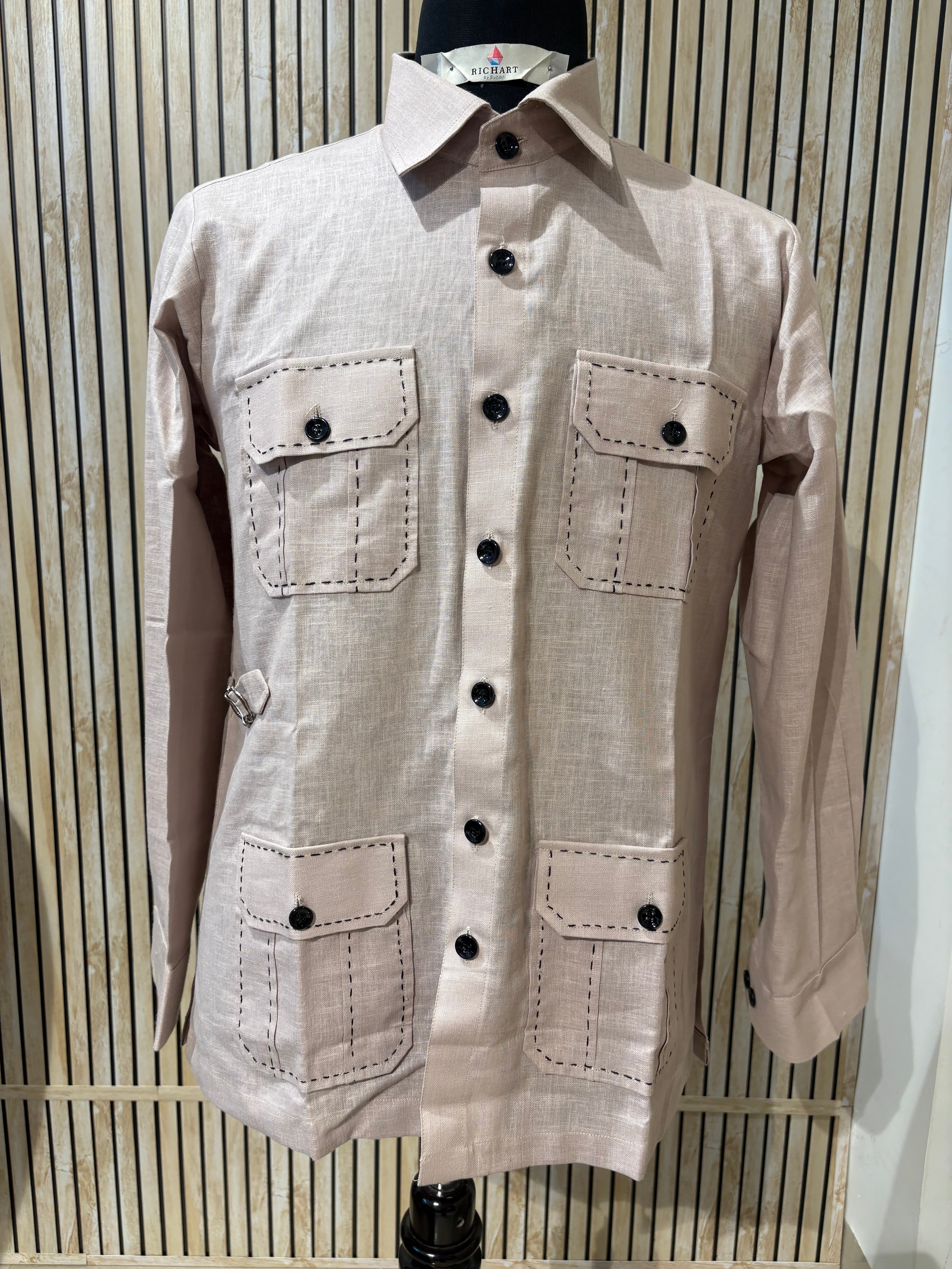 Linen Safari shirts for men |  summer wedding outfit for men | resort wear | beach wear | beach wedding outfit