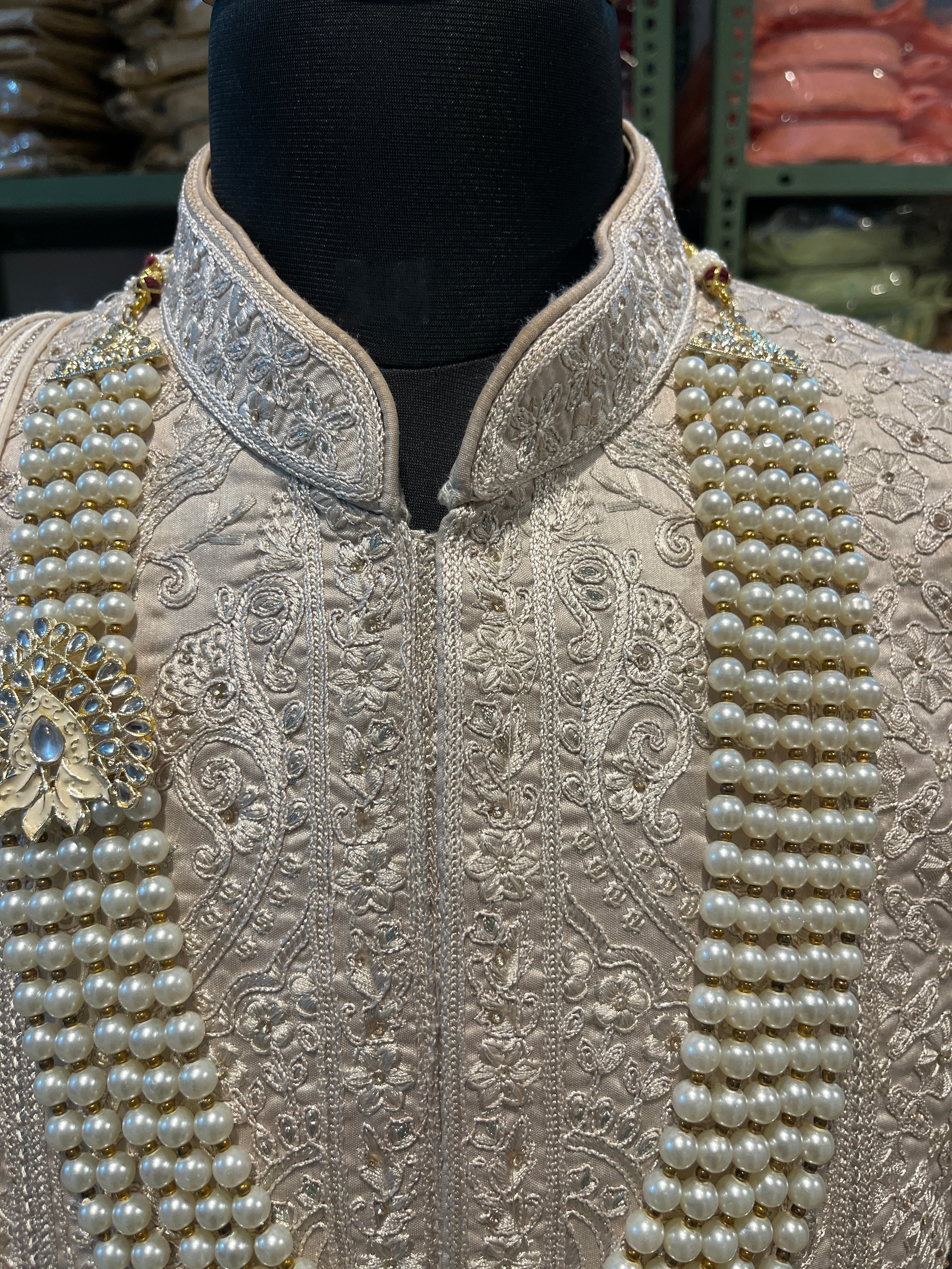 wedding Sherwani full set | groom and Groomsmen outfit | indian pakistani wedding sherwani with stole and necklace for men