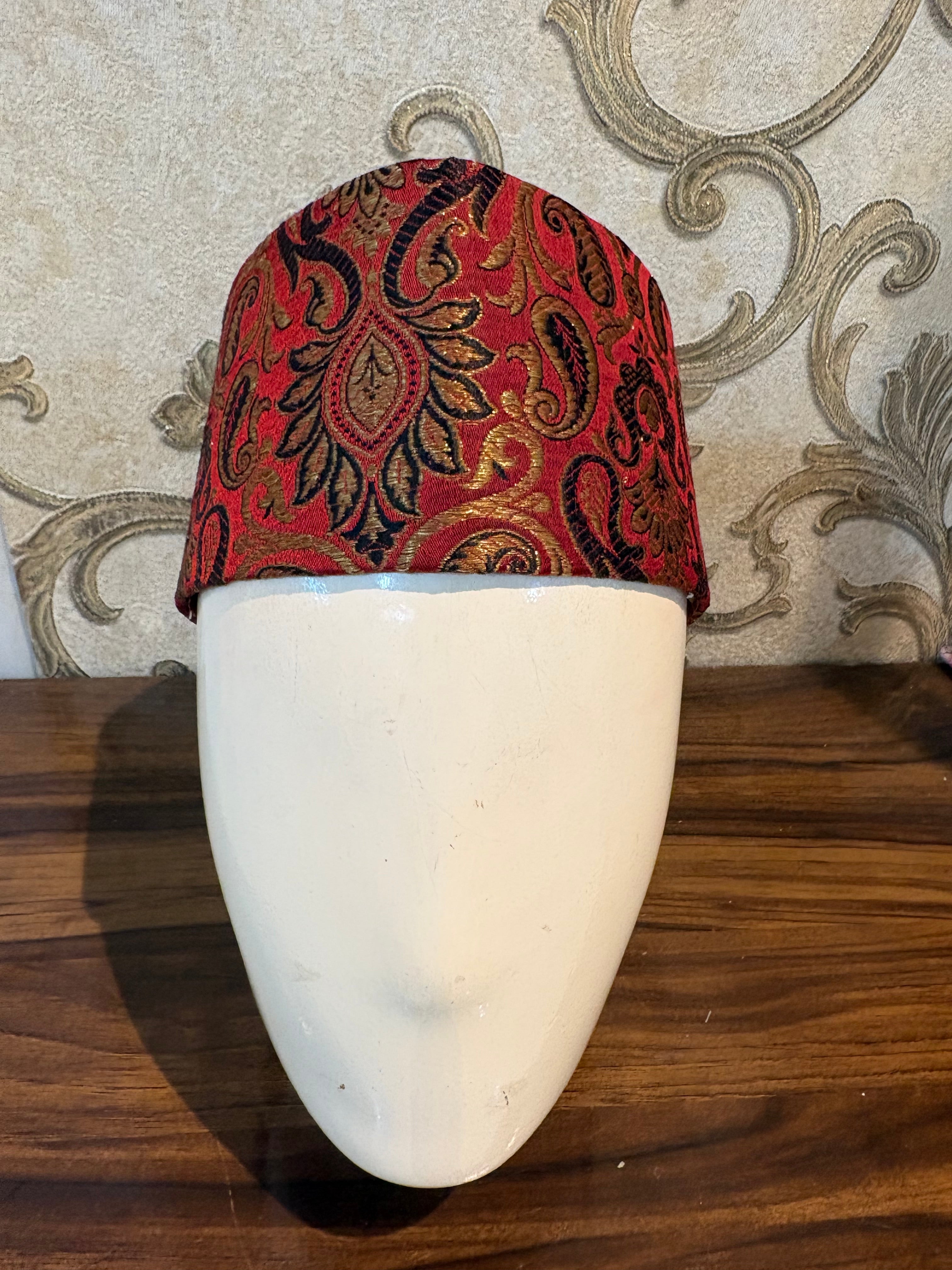 Premium Peshawari / Rampuri Topi (Kufi Cap) – Muslim Prayer Hat for Eid & Nikah – Up to 24” Plus Size
