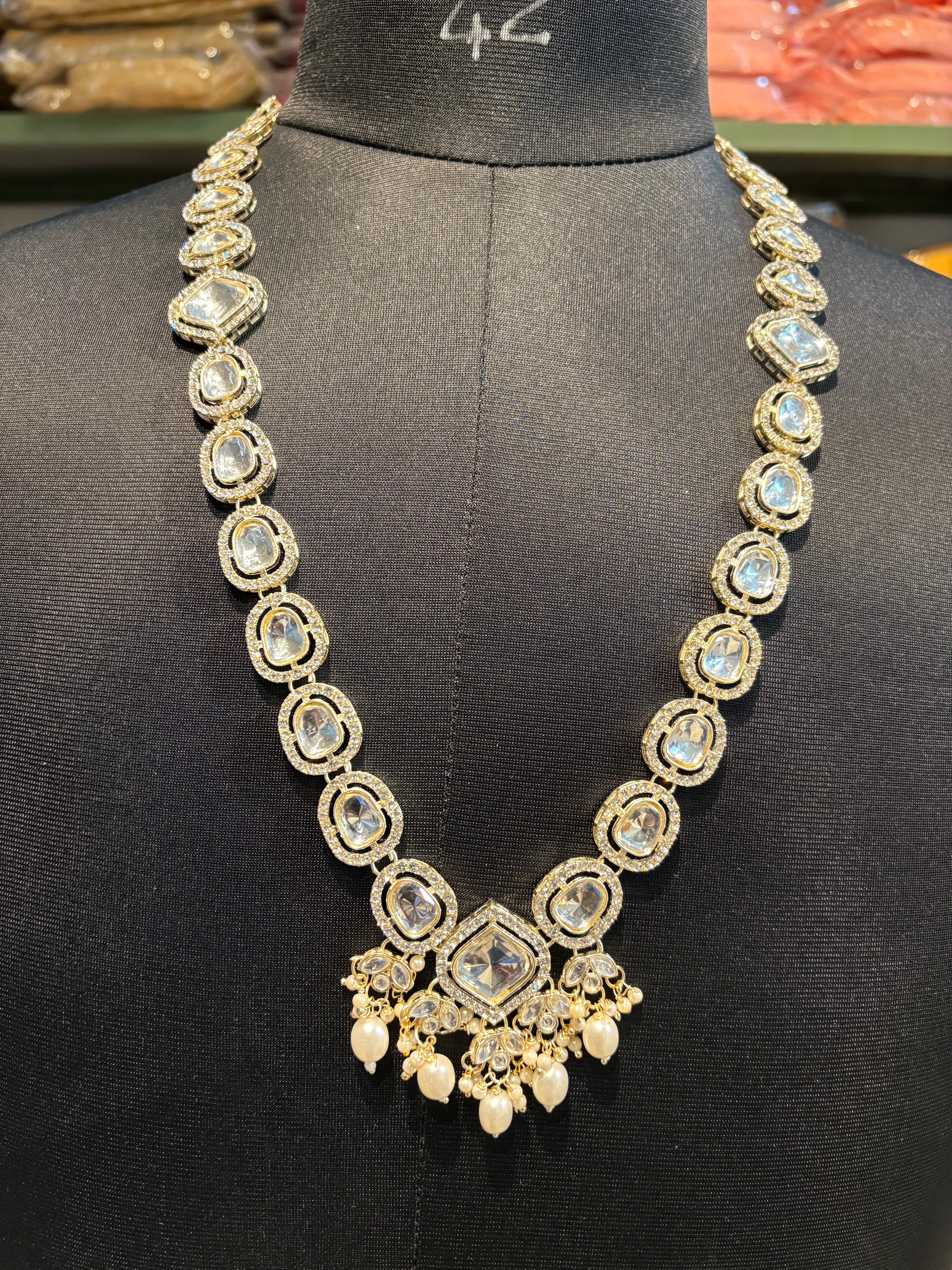 Men's stone Long Mala For Men Wedding Traditional | Groom/ Dulha Necklace For Sherwani (Copy)