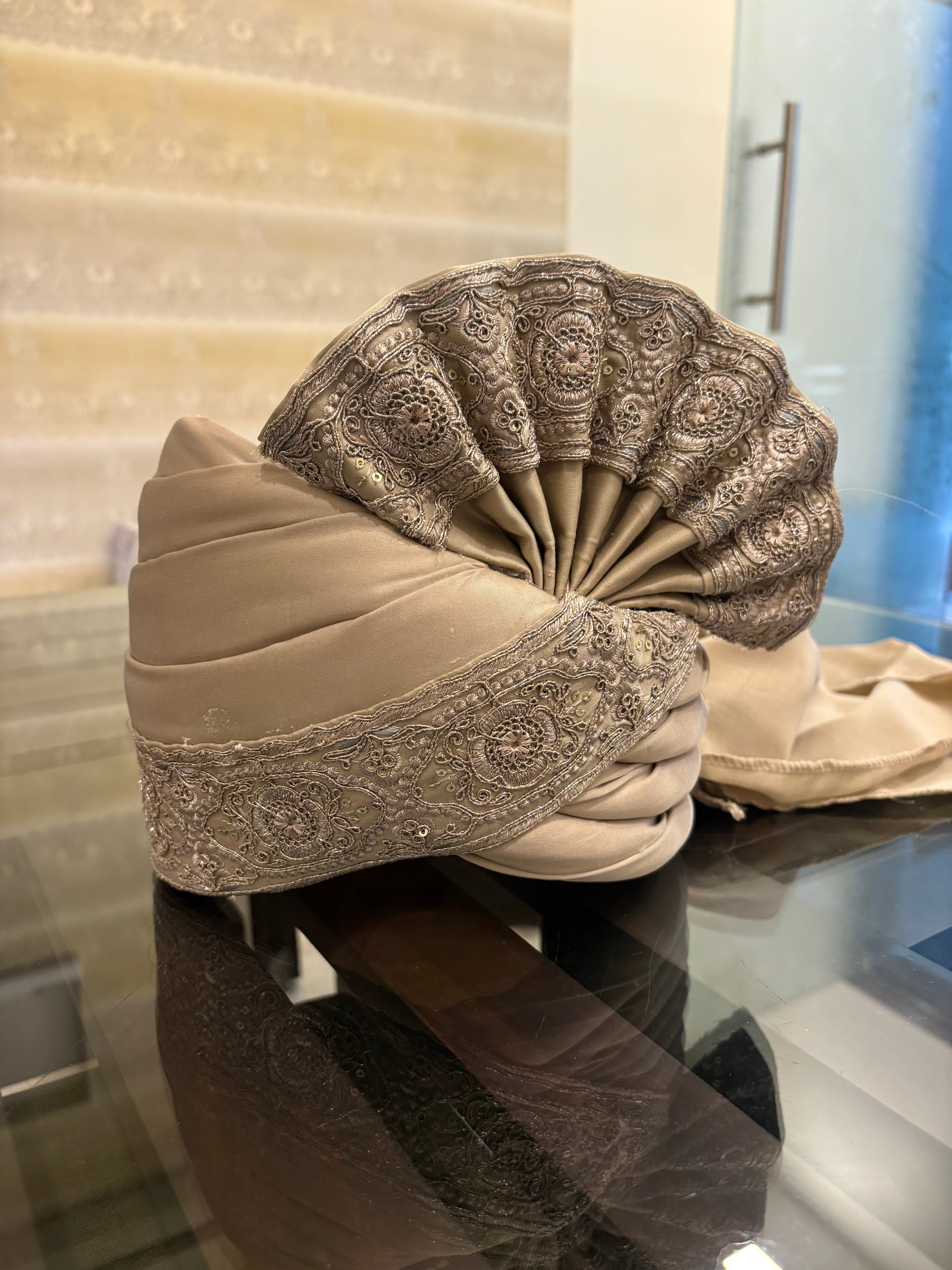 Stitched Handwork Border Safa/turban/pagri/pheta with stole set |  Pheta (Turban Safa) And Dupatta For Men For Wedding/marriage And Traditional Function