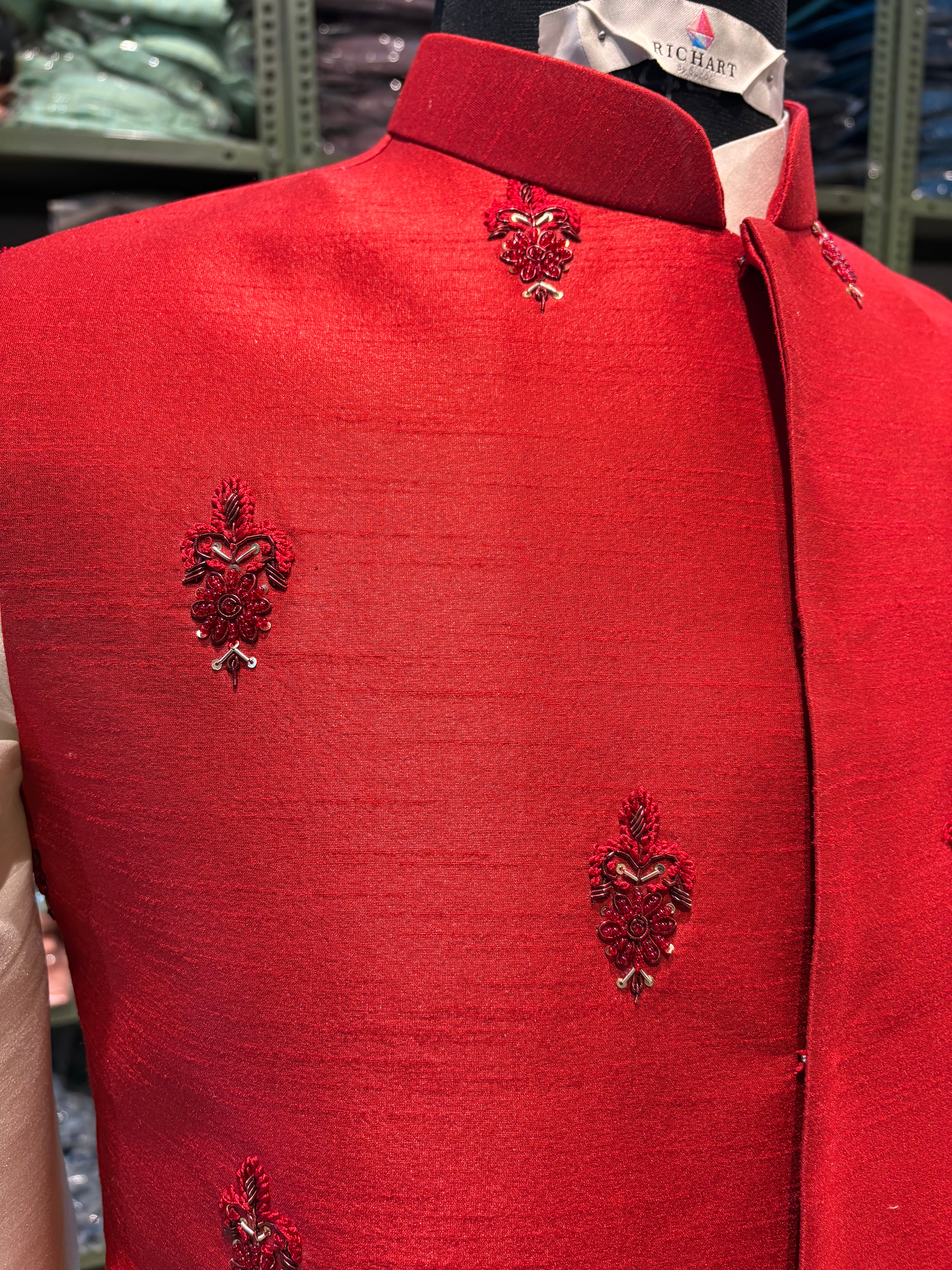 Handwork Nehru Jacket with kurta pyjama set For Men | Modi Jacket 3 piece set | Indian wedding wear outfits | waistcoat | kurta pant with jacket