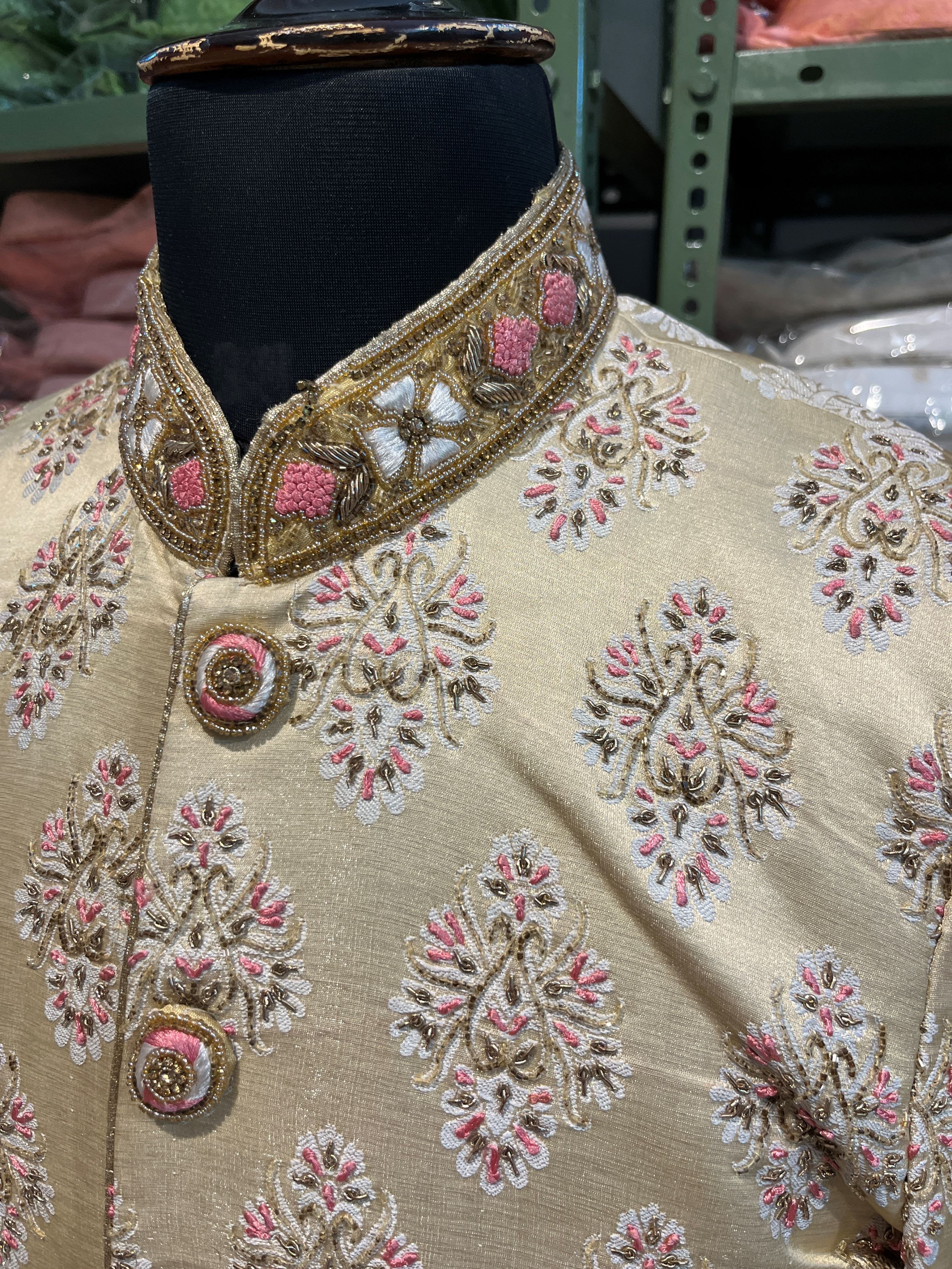 golden sherwani for men