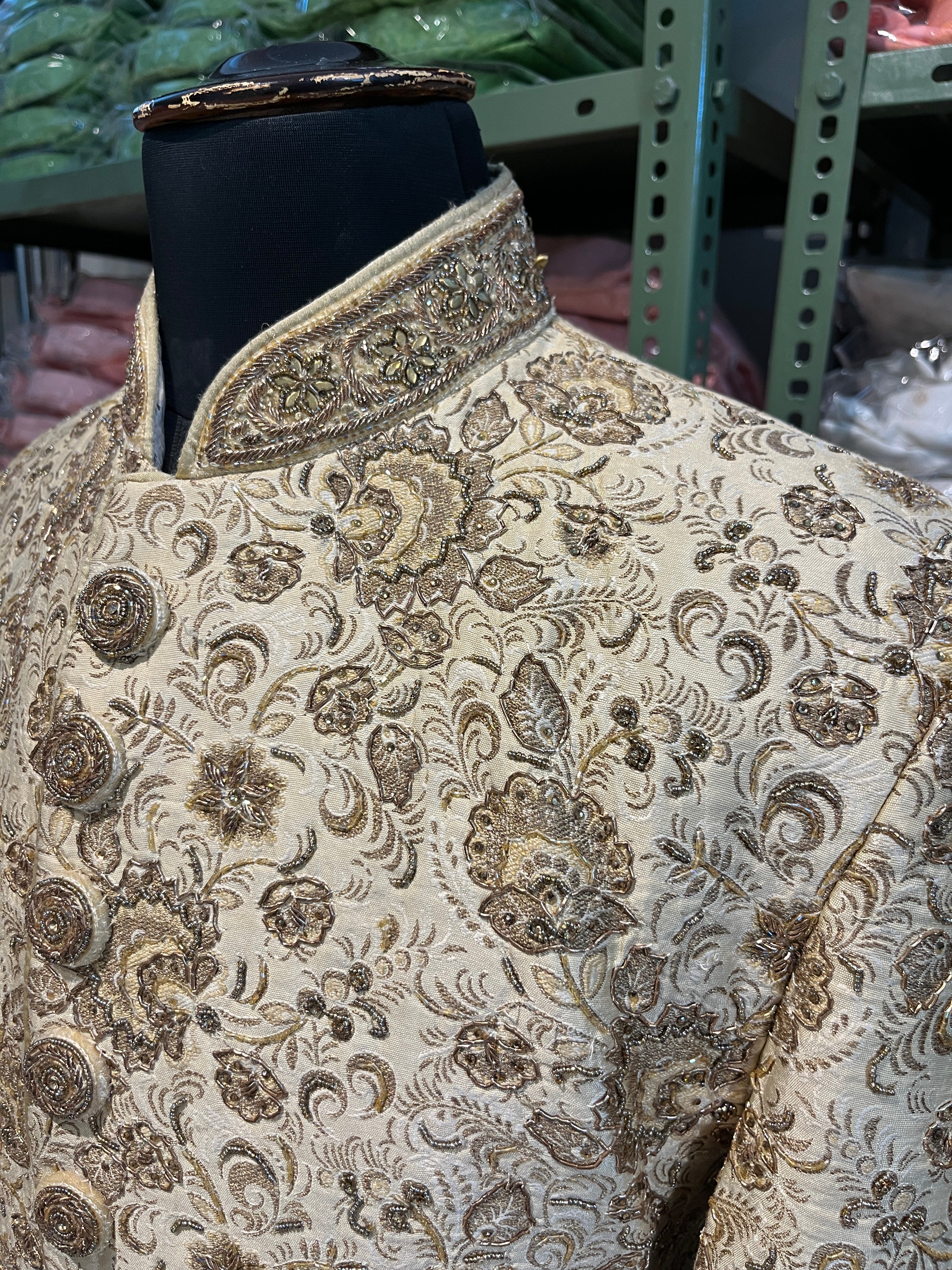 golden sherwani for men