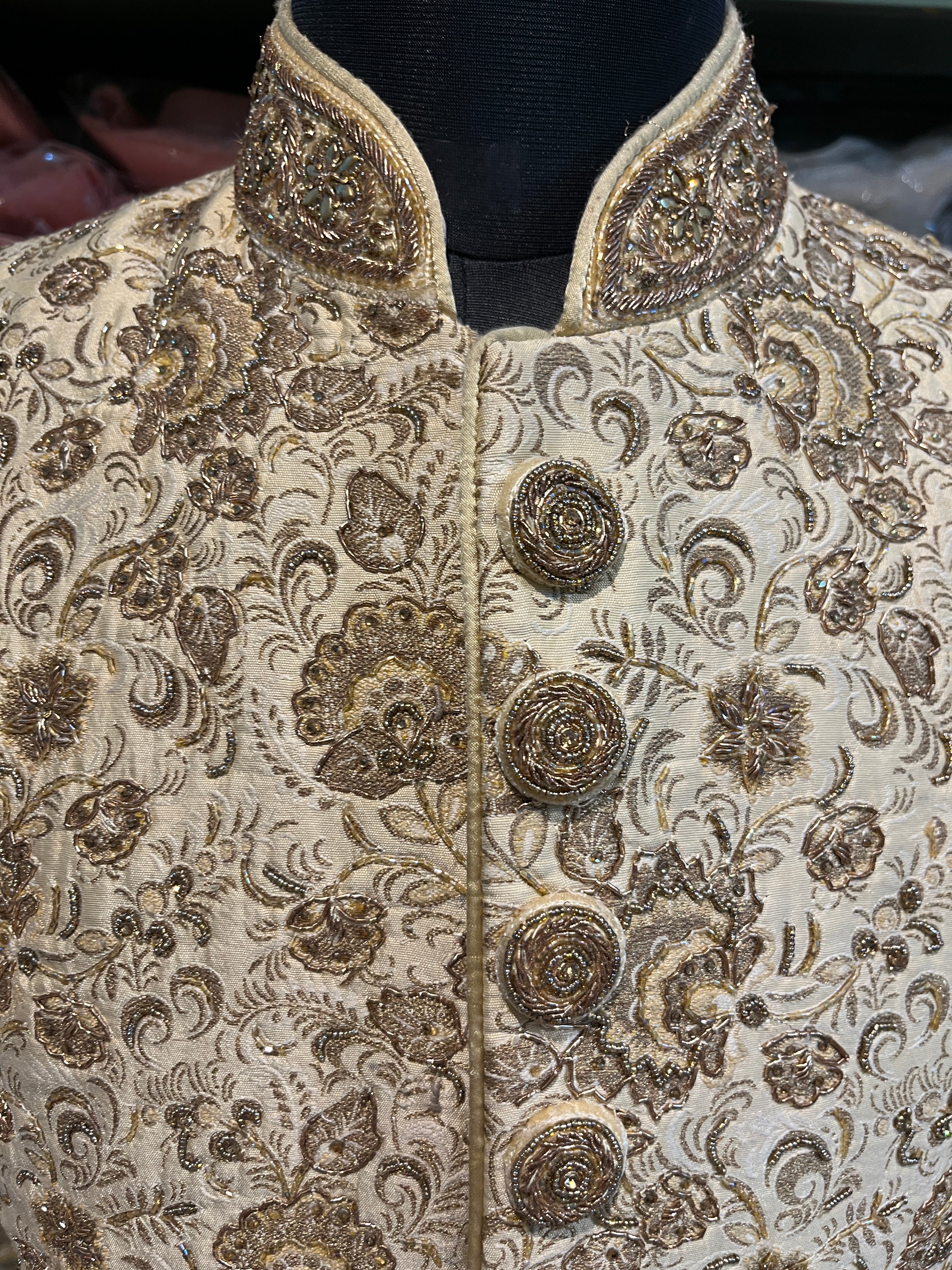 golden sherwani for men