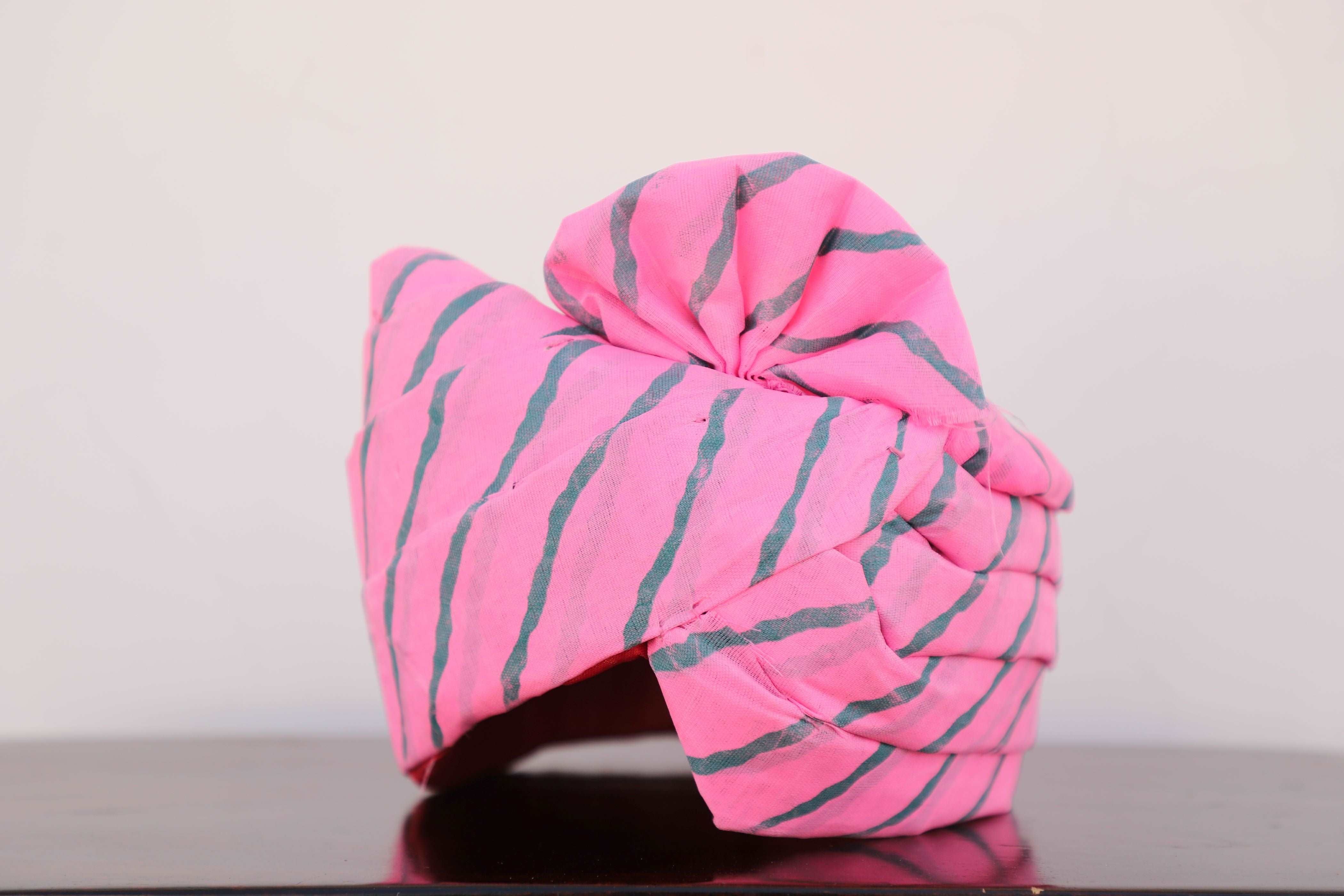 Traditional Readymade Fabric Lehriya Striped Print Cotton Safa/ Turban/ Pheta/pagri   Pheta (Turban Safa) For Men For Wedding/marriage And Traditional Function