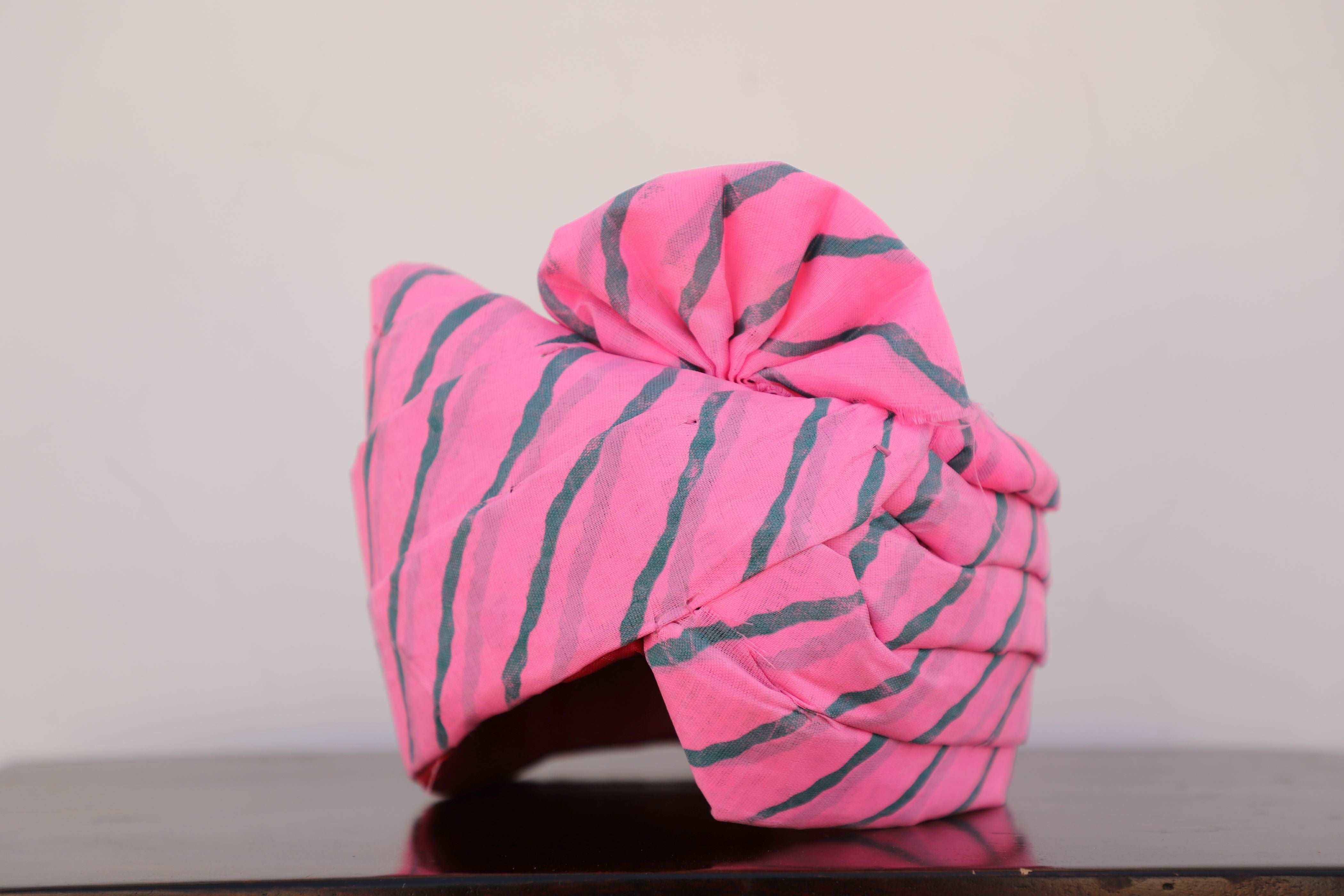 Traditional Readymade Fabric Lehriya Striped Print Cotton Safa/ Turban/ Pheta/pagri   Pheta (Turban Safa) For Men For Wedding/marriage And Traditional Function