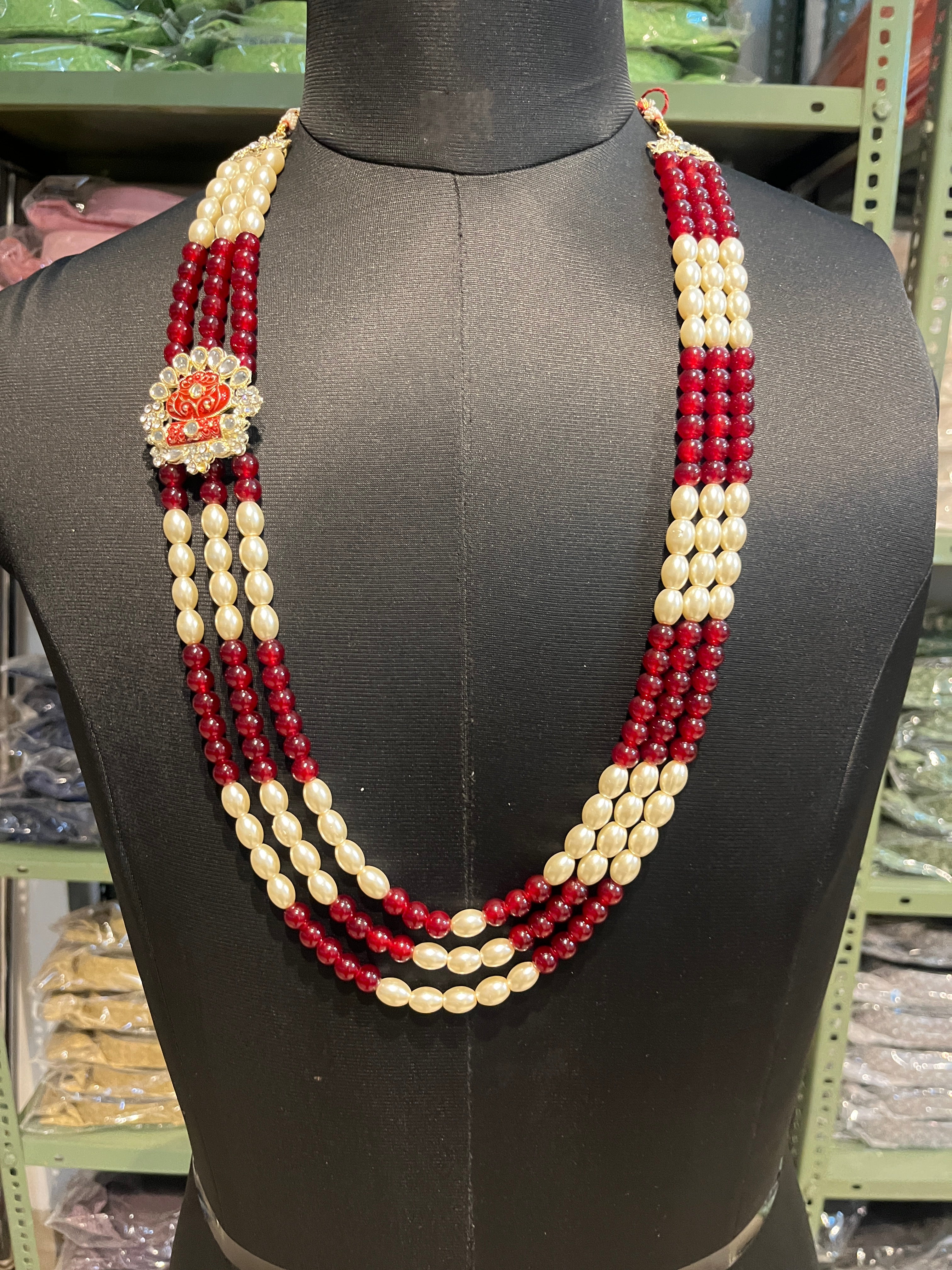 Men's Pearls And Long Mala For Men Wedding Traditional | Groom/ Dulha Necklace For Sherwani