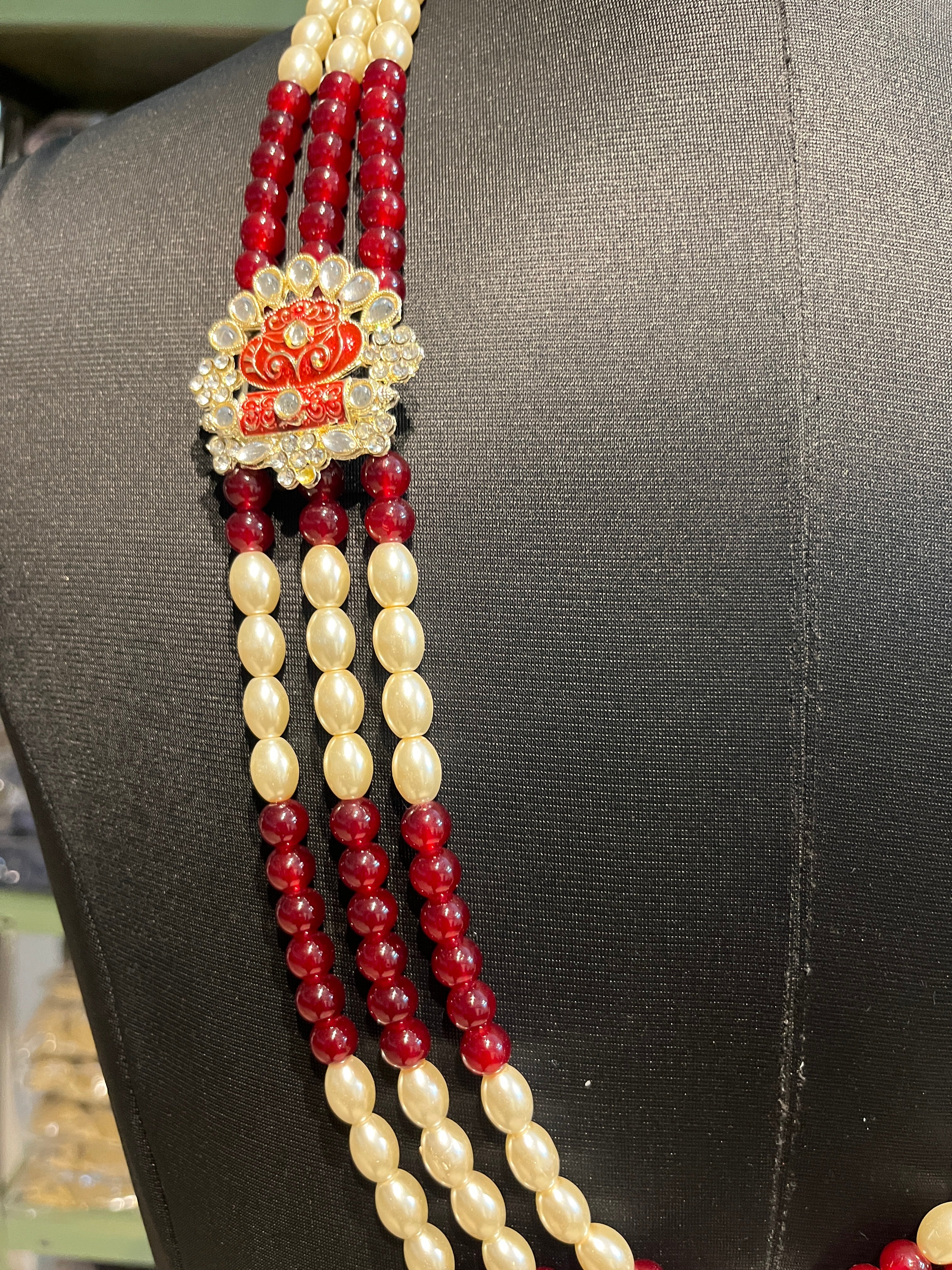 Men's Pearls And Long Mala For Men Wedding Traditional | Groom/ Dulha Necklace For Sherwani