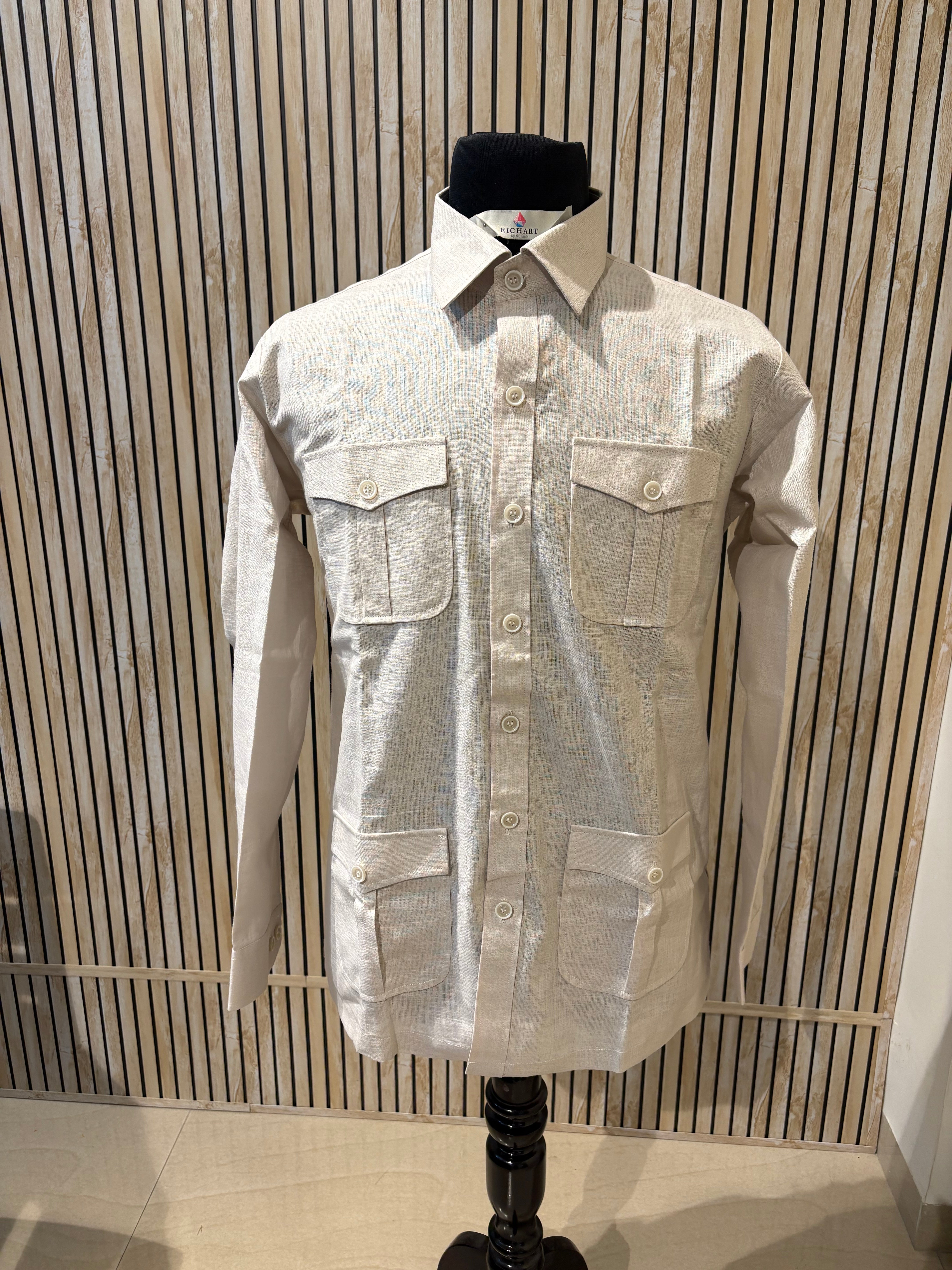 Linen Safari shirts for men |  summer wedding outfit for men | resort wear | beach wear | beach wedding outfit