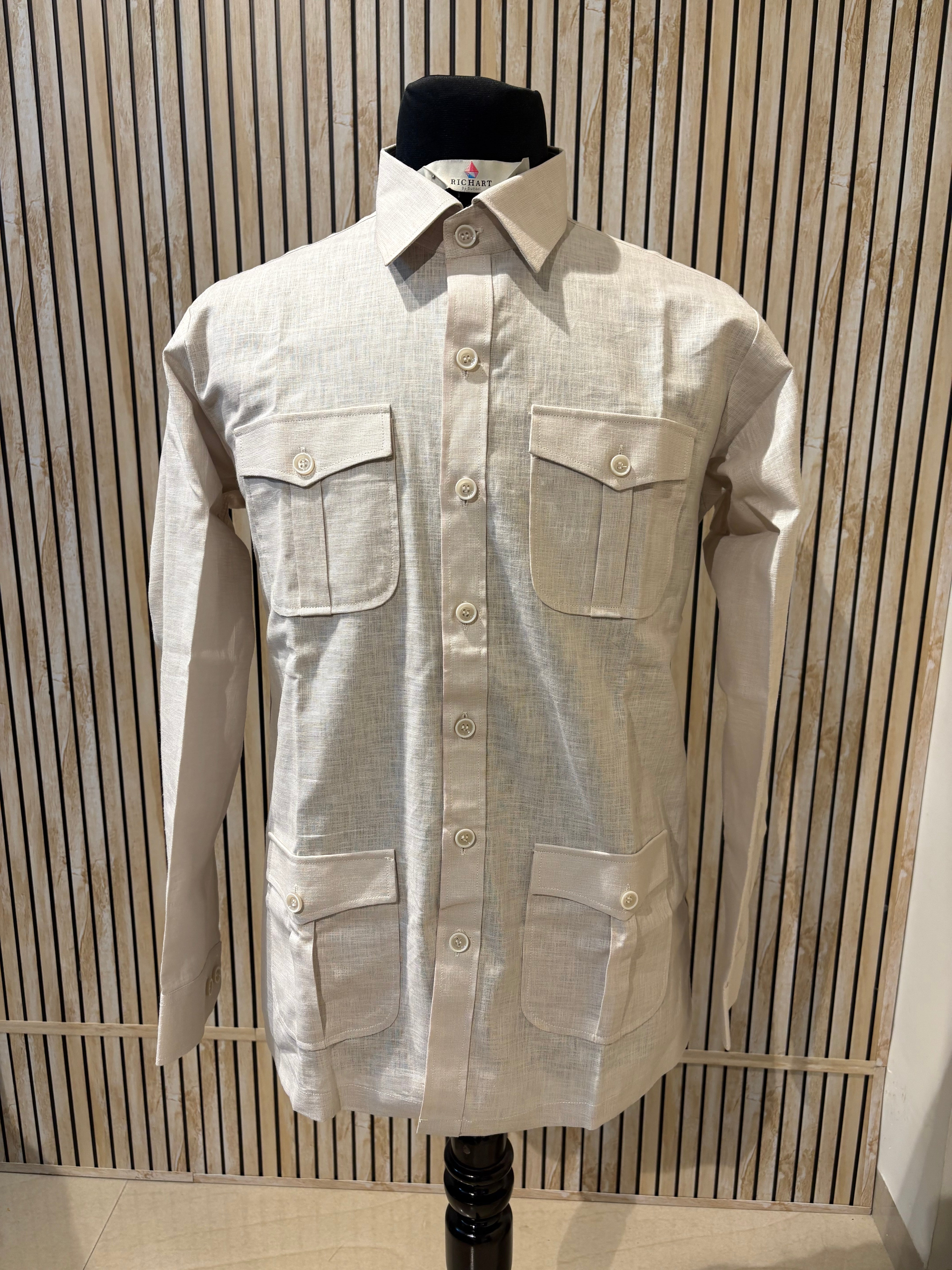 Linen Safari shirts for men |  summer wedding outfit for men | resort wear | beach wear | beach wedding outfit
