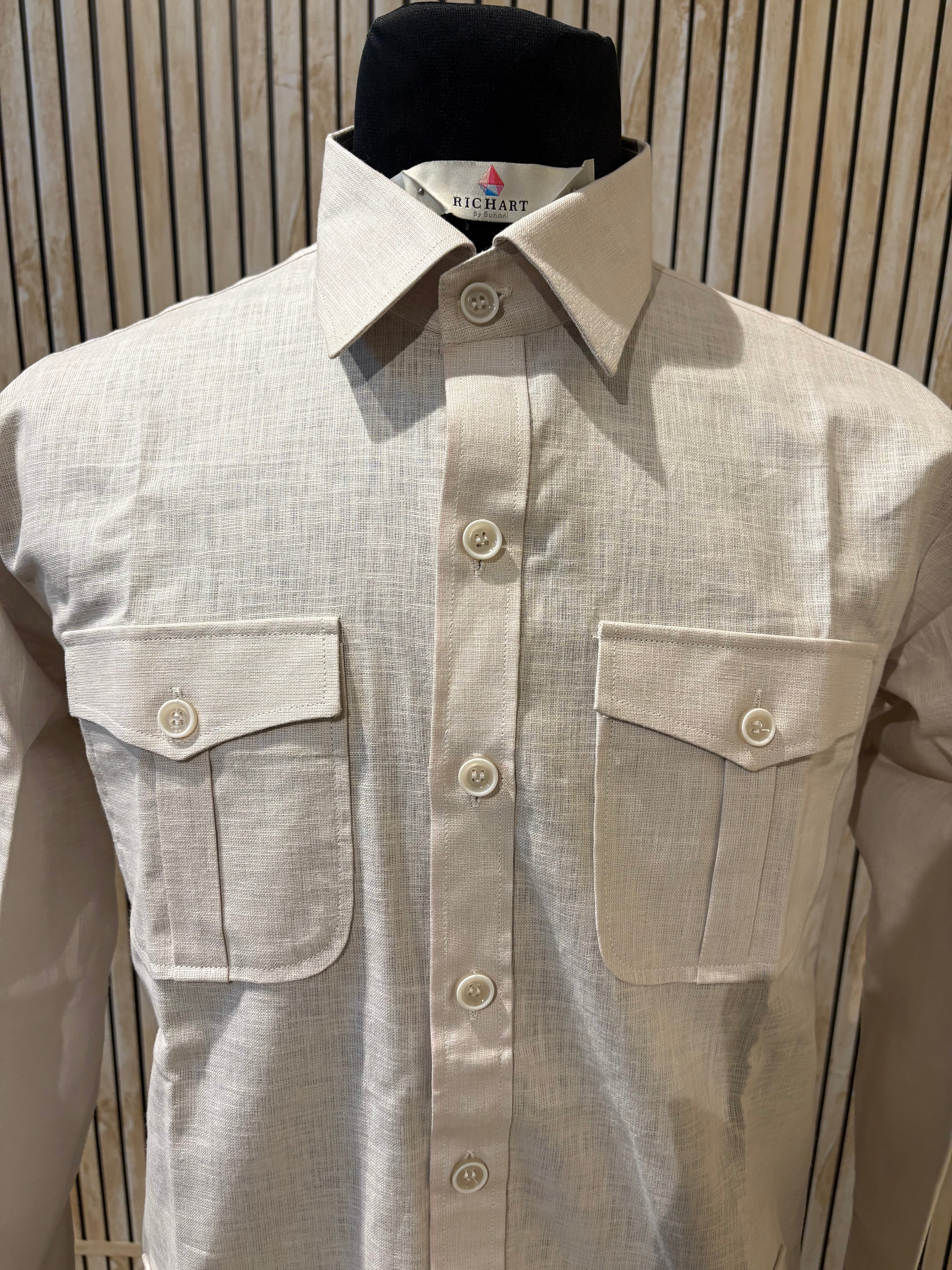 Linen Safari shirts for men |  summer wedding outfit for men | resort wear | beach wear | beach wedding outfit