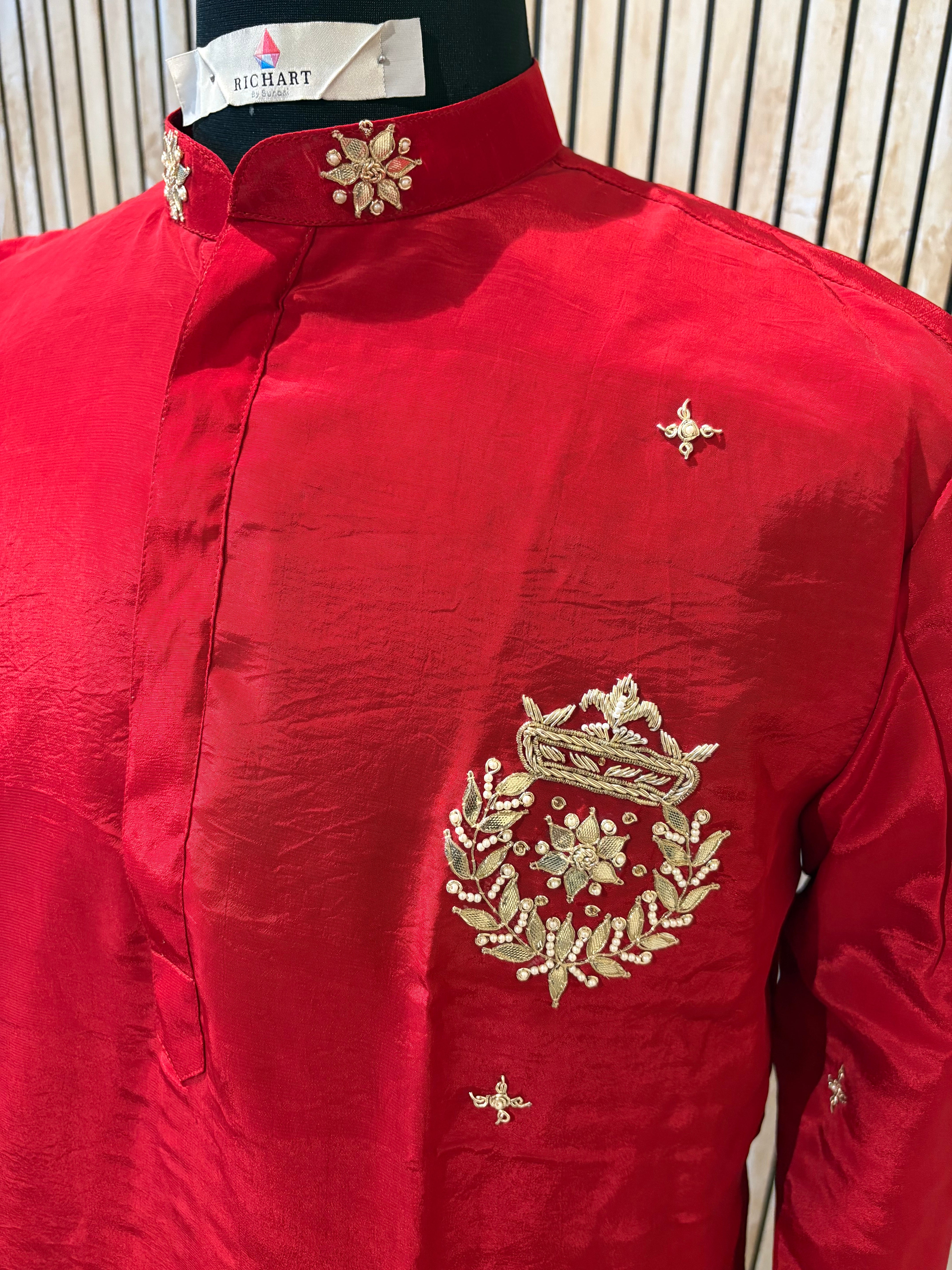 Handwork Thread Mens Kurta & Pants Set | Festive Outfit for men | Groom or Groomsmen outfit