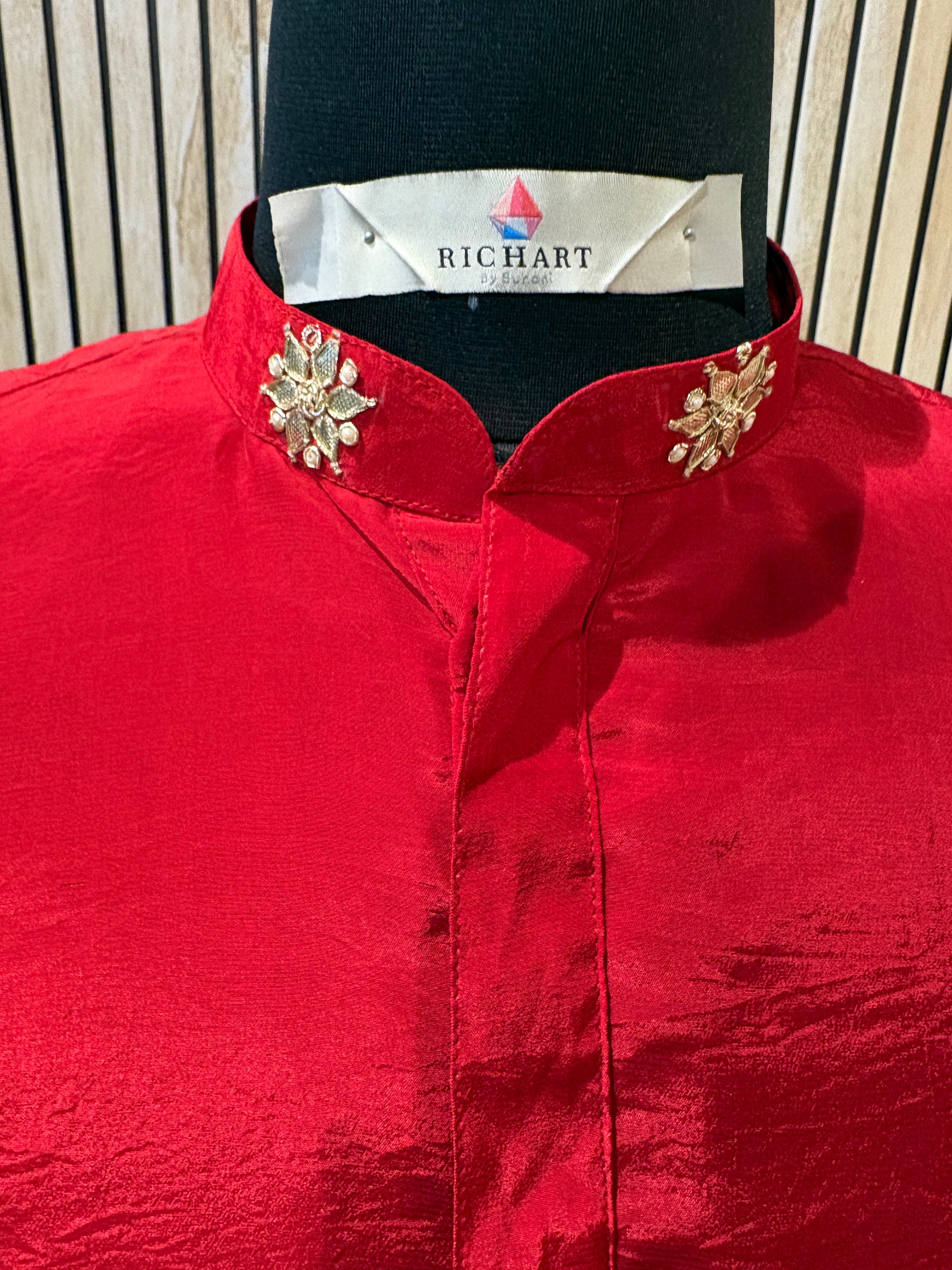 Handwork Thread Mens Kurta & Pants Set | Festive Outfit for men | Groom or Groomsmen outfit