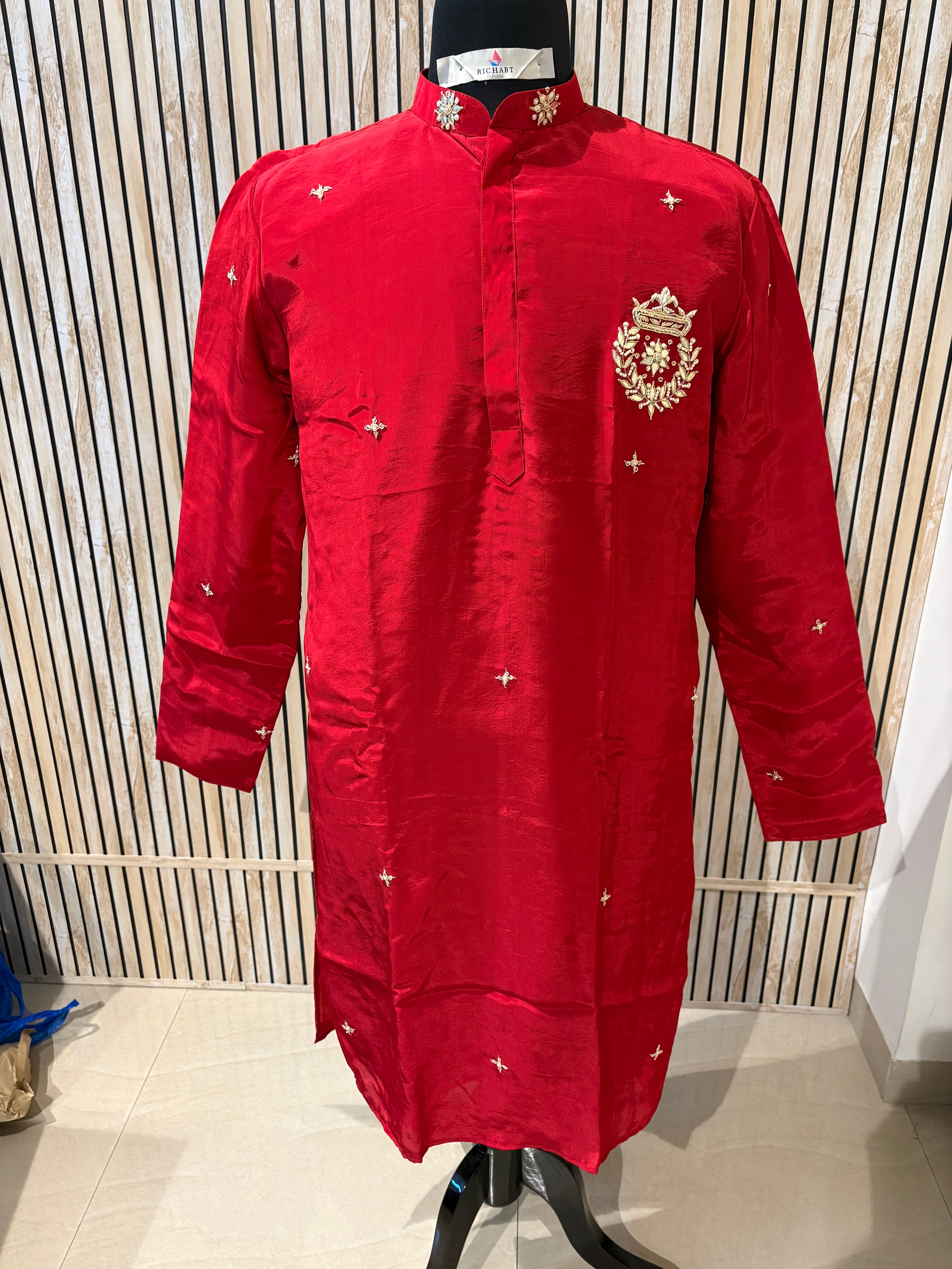 Handwork Thread Mens Kurta & Pants Set | Festive Outfit for men | Groom or Groomsmen outfit