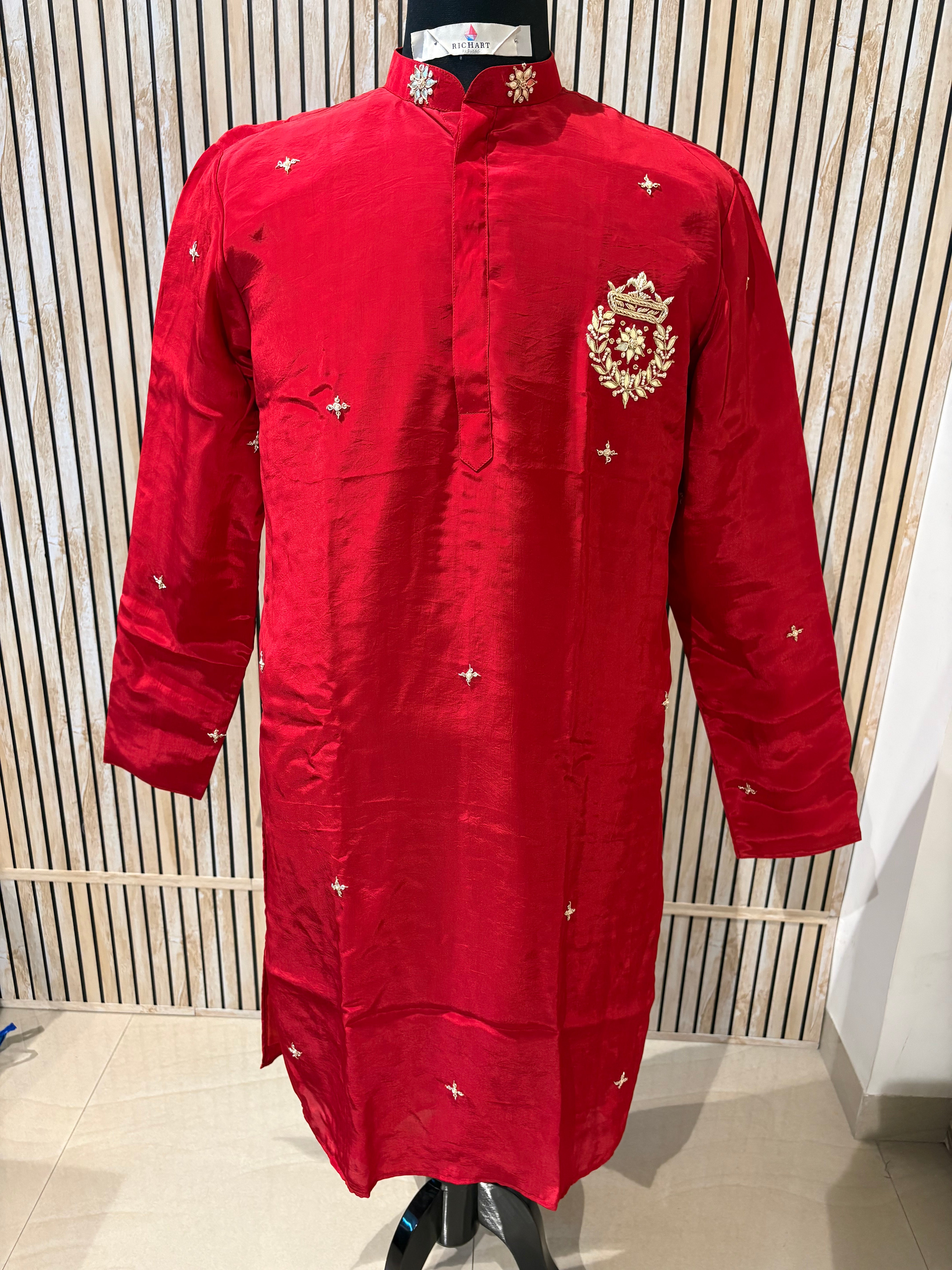Handwork Thread Mens Kurta & Pants Set | Festive Outfit for men | Groom or Groomsmen outfit