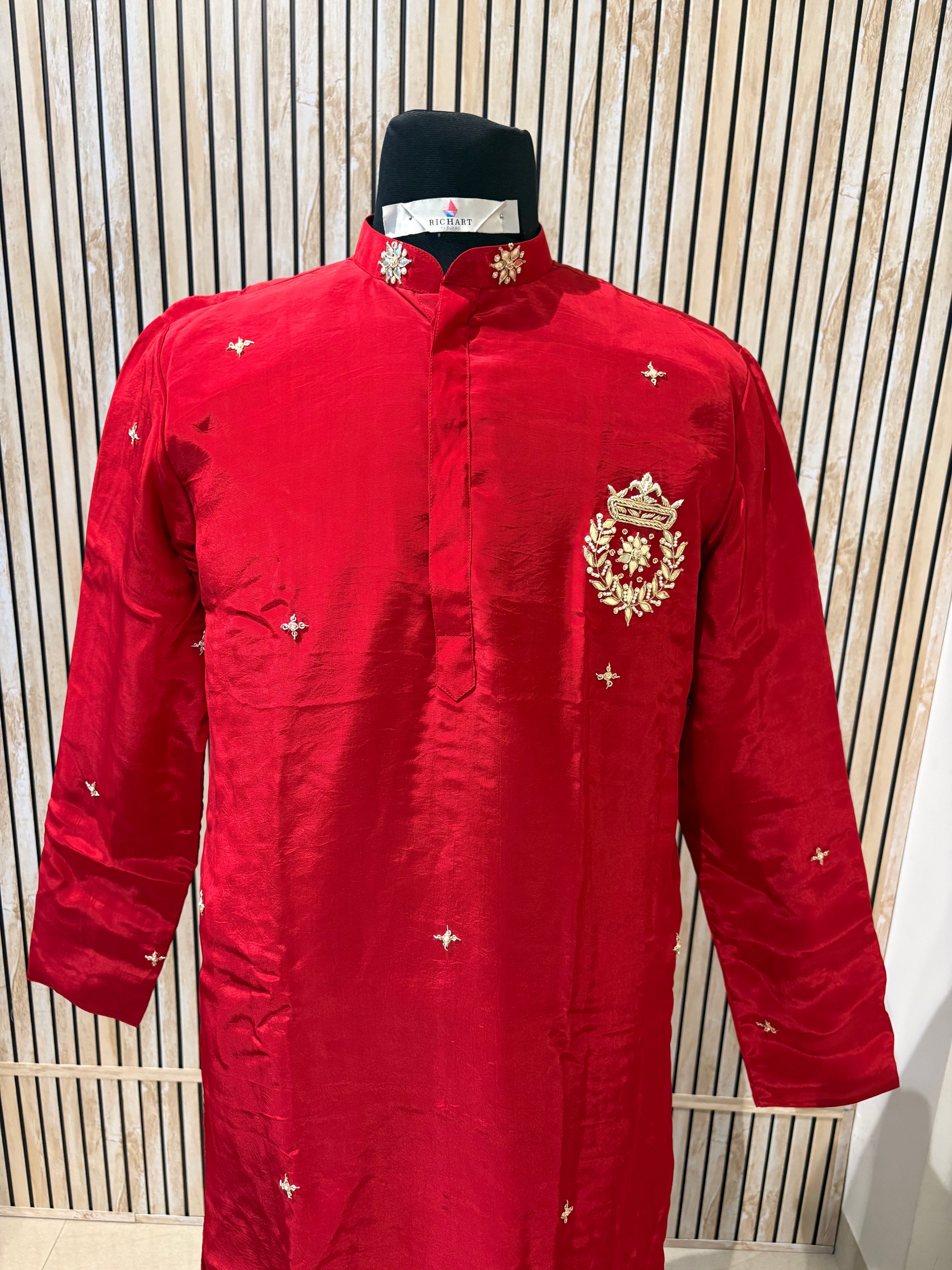 Handwork Thread Mens Kurta & Pants Set | Festive Outfit for men | Groom or Groomsmen outfit
