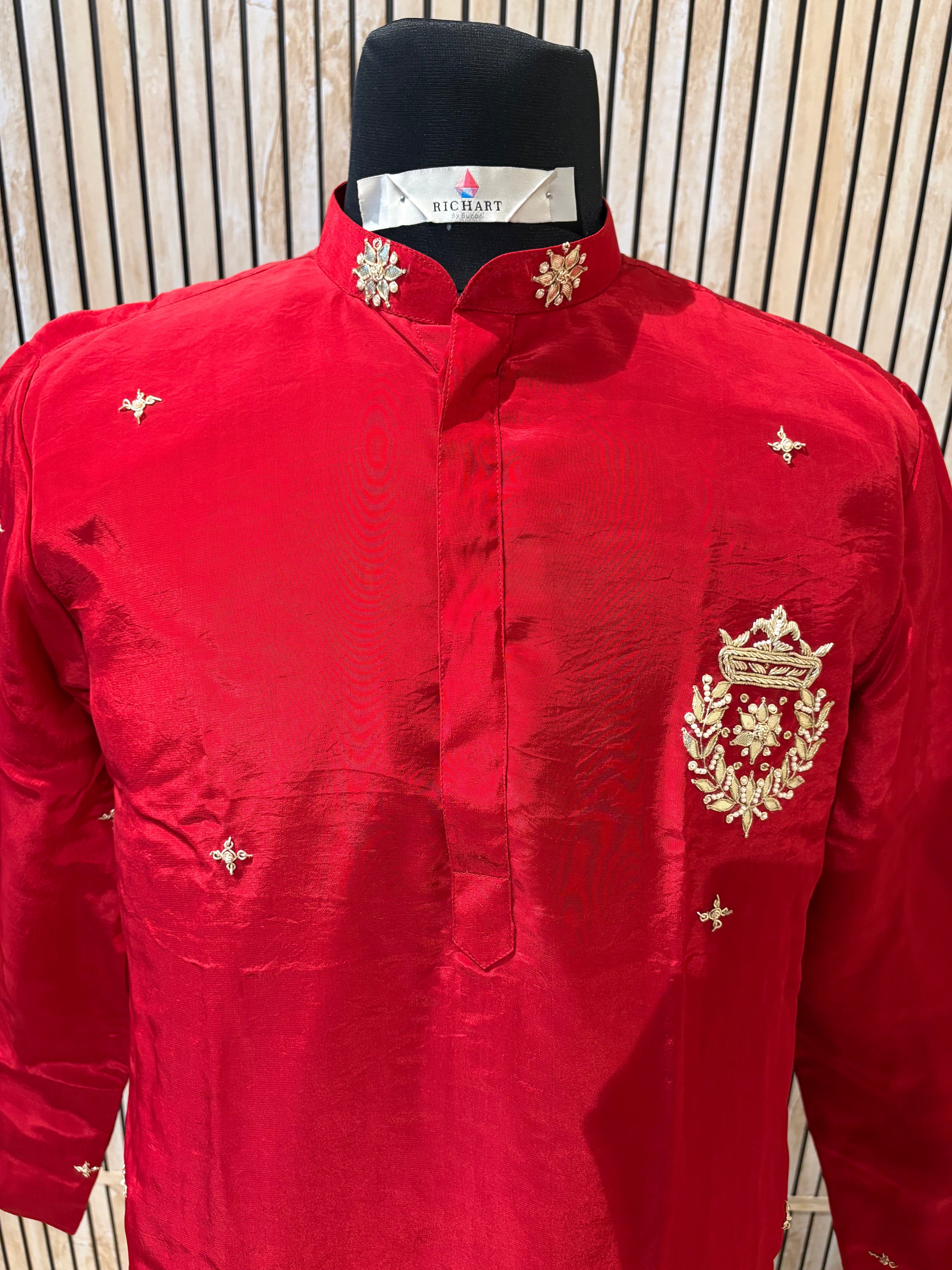 Handwork Thread Mens Kurta & Pants Set | Festive Outfit for men | Groom or Groomsmen outfit