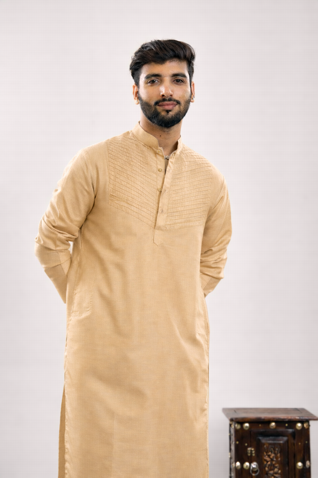 Men's Silk handwork Kurta & pants Set | groom or groomsmen wear | festive kurta