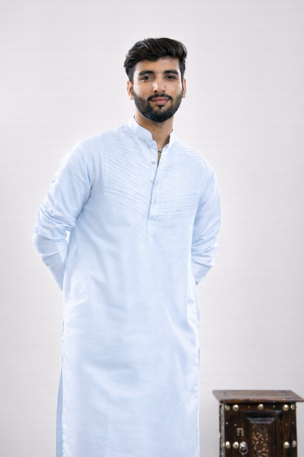 Men's Silk handwork Kurta & pants Set | groom or groomsmen wear | festive kurta