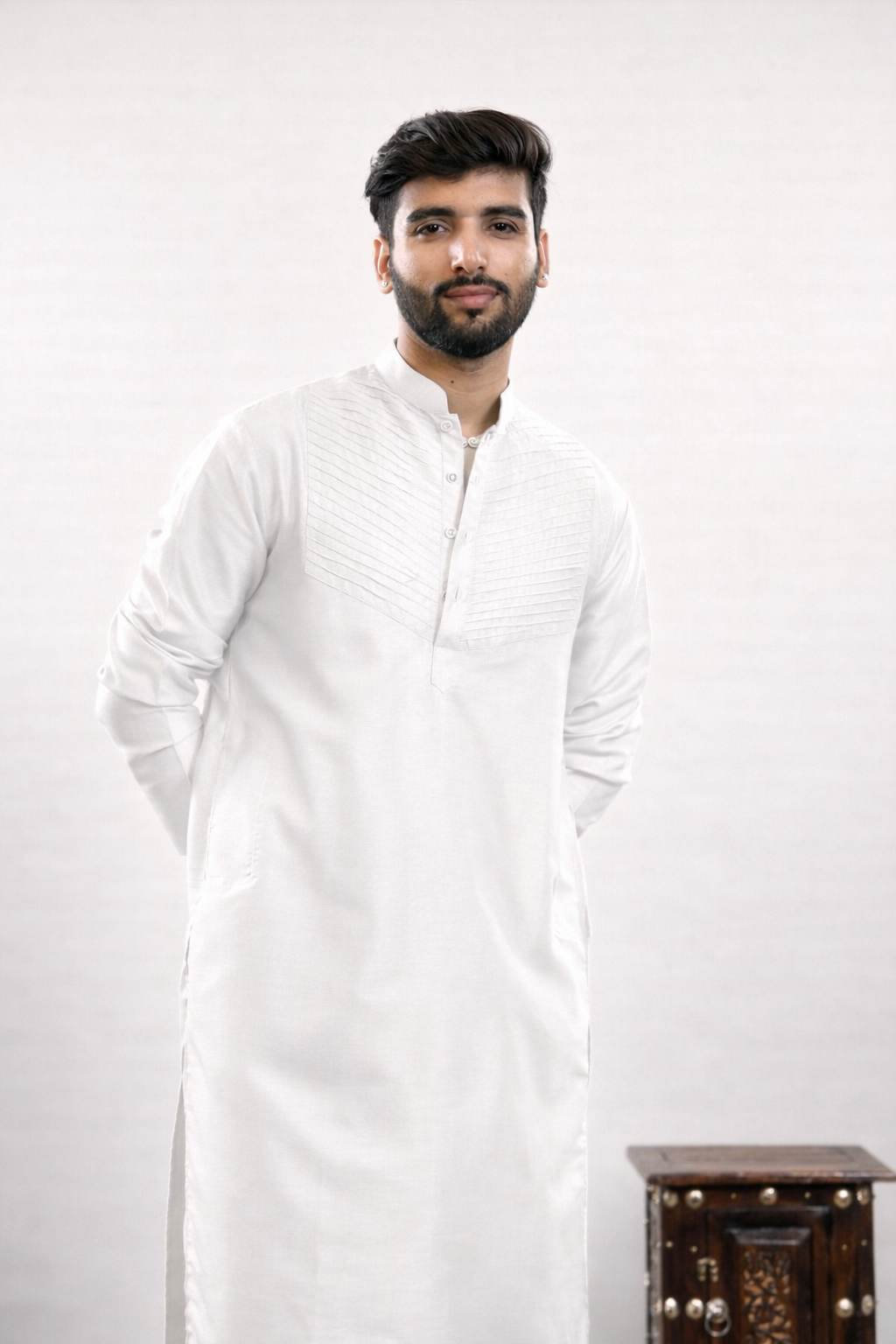 Men's Silk handwork Kurta & pants Set | groom or groomsmen wear | festive kurta