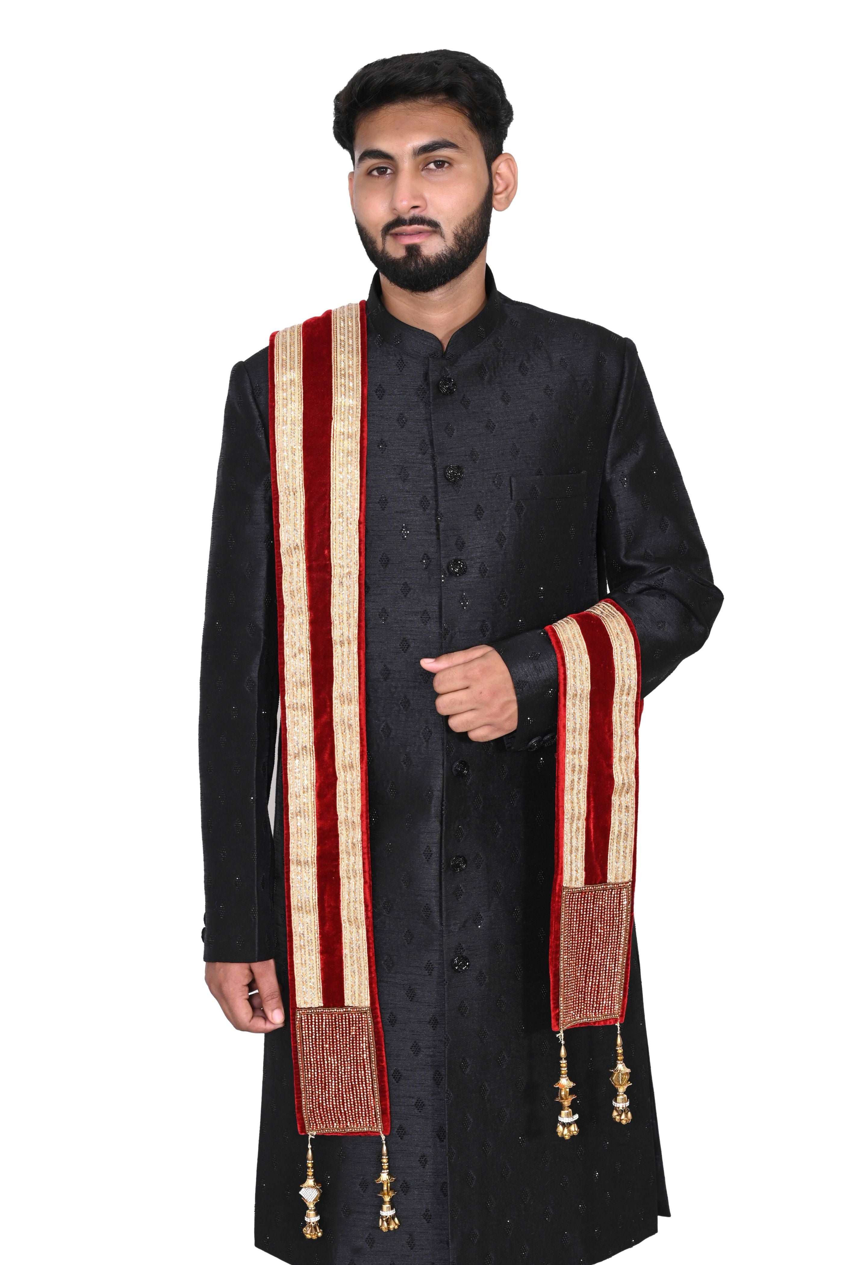 Red Golden Handwork Stole