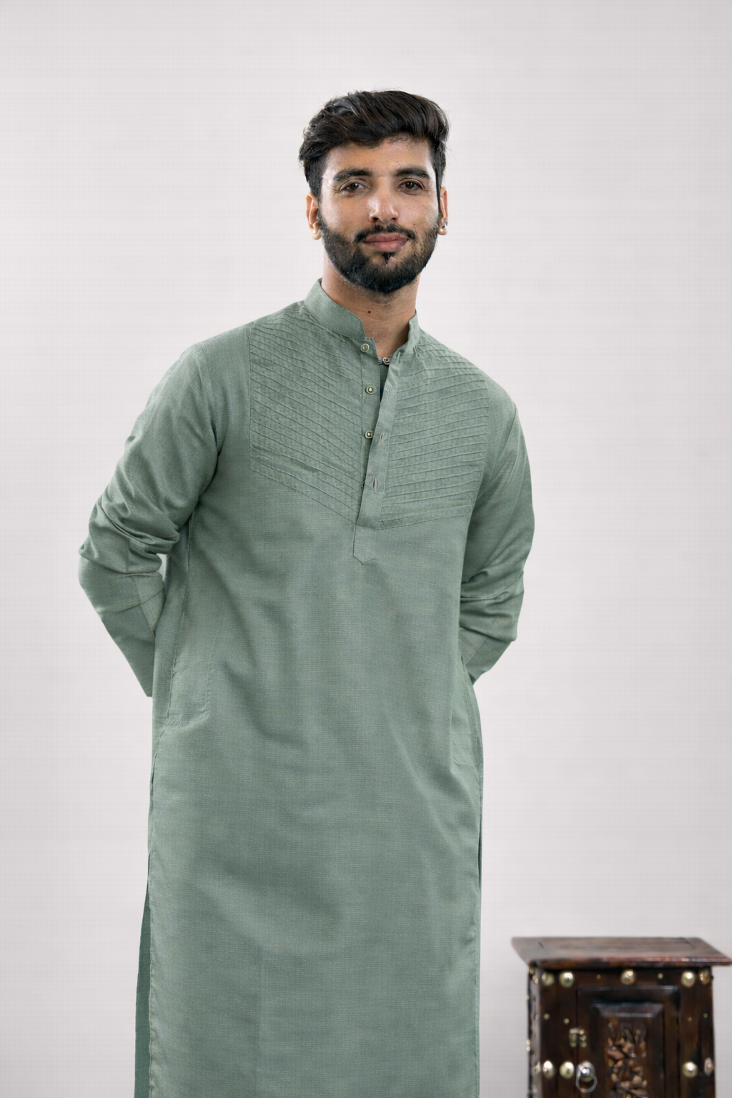 Men's Silk handwork Kurta & pants Set | groom or groomsmen wear | festive kurta