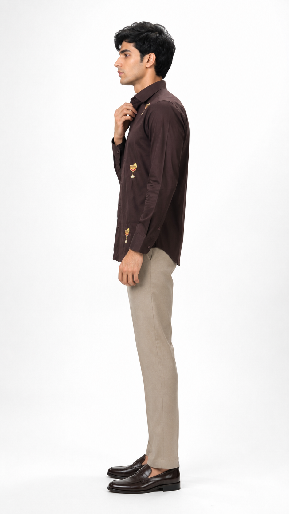 Tubelight Handwork Shirt for Men | Gold Detail | Giza Cotton | Slim Fit | Party, Sangeet, Cocktail & Wedding Guest Wear | RichArt by Suhani (Copy)