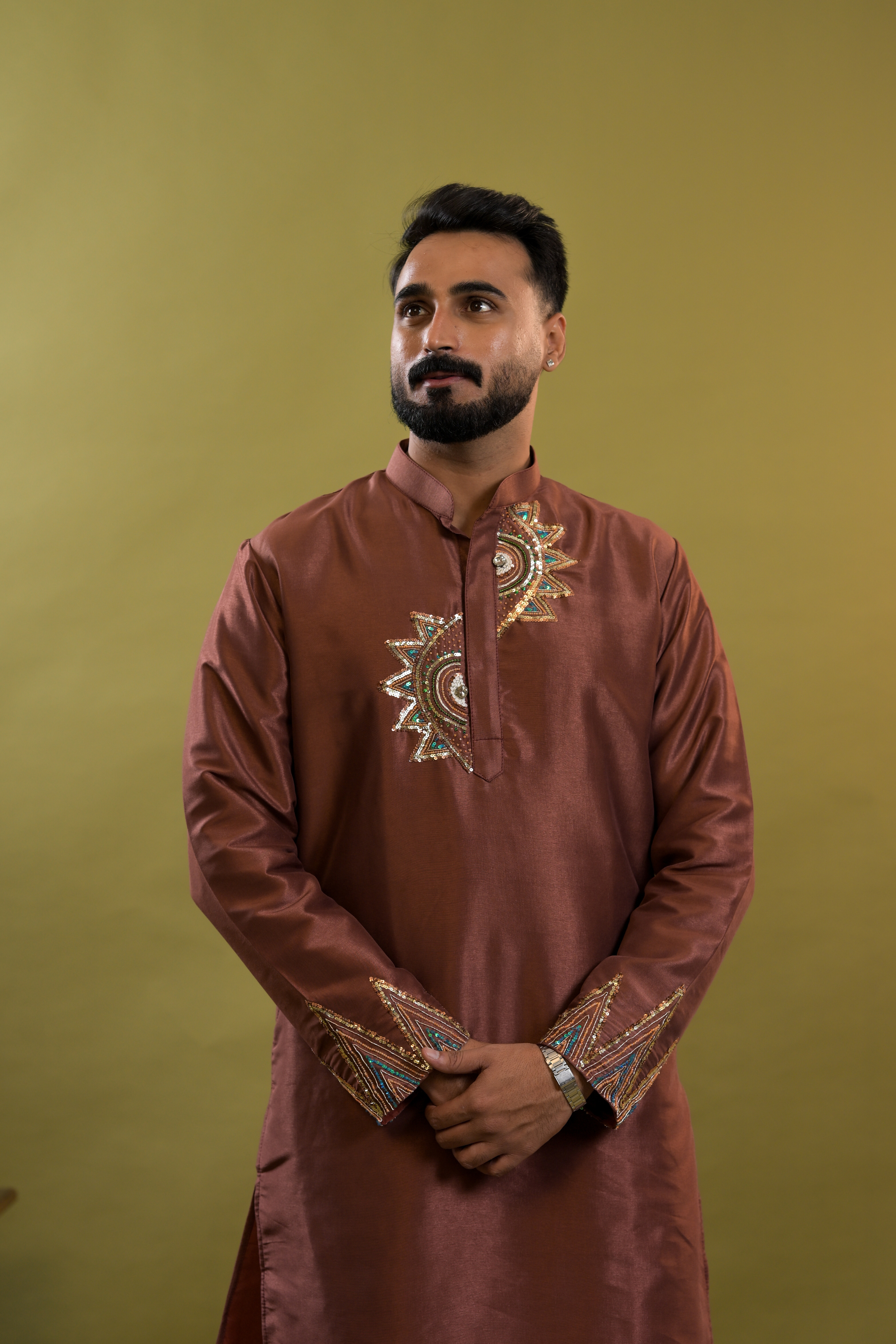 Silk Handwork Mens Kurta & Pants Set | Festive Outfit for men | Wedding wear for men | kurta for groom or groomsmen